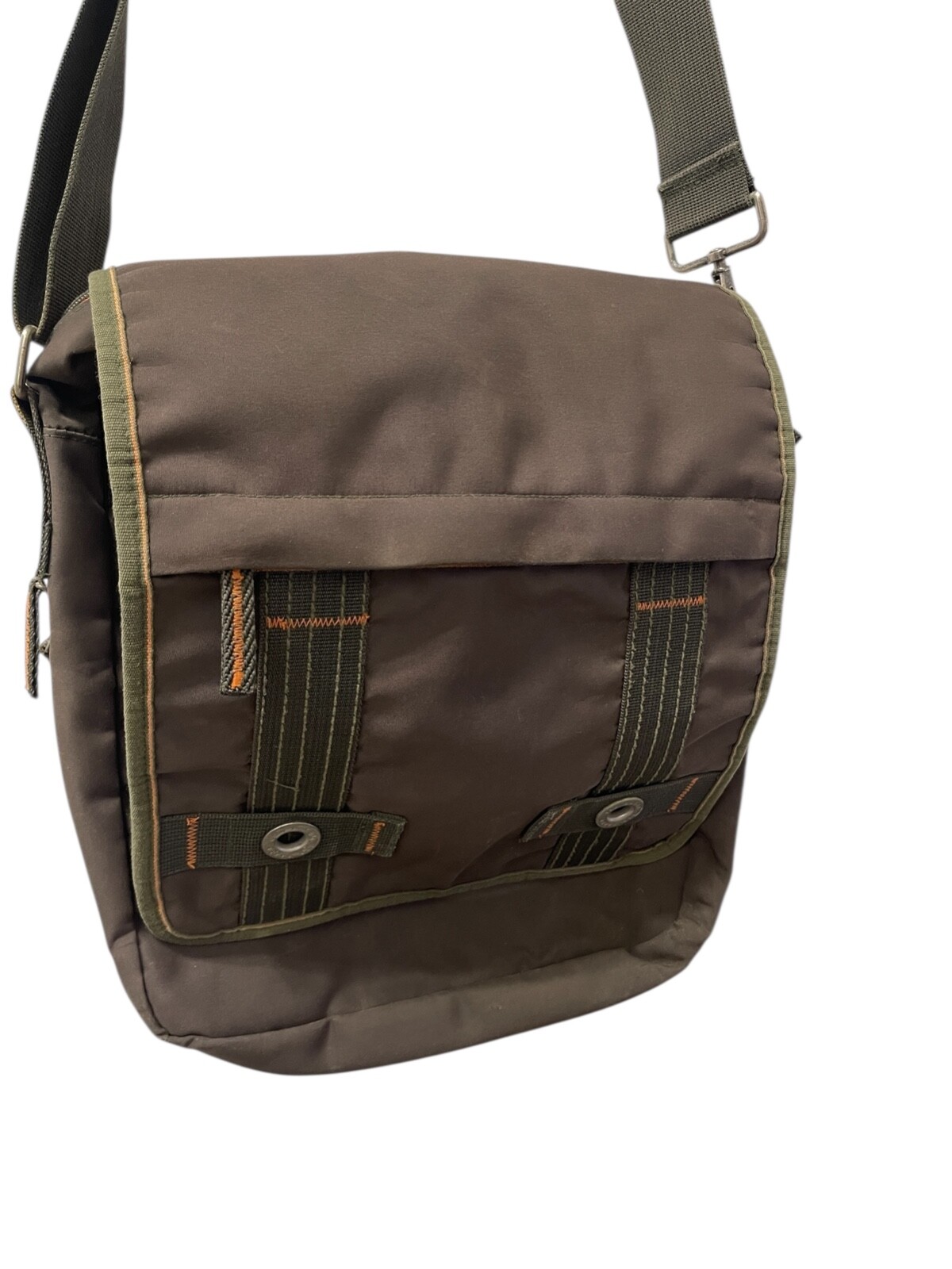 Ted Baker Messenger Bag Olive/Army Green Canvas Flap Bag Work School Designer