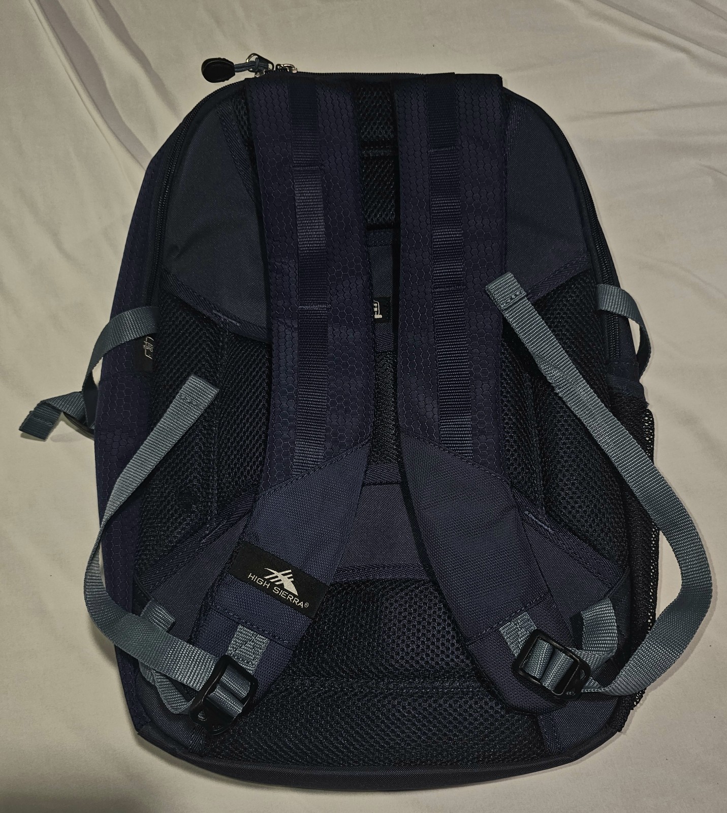 High Sierra Fairlead Computer Backpack in True Navy/Graphite Blue.