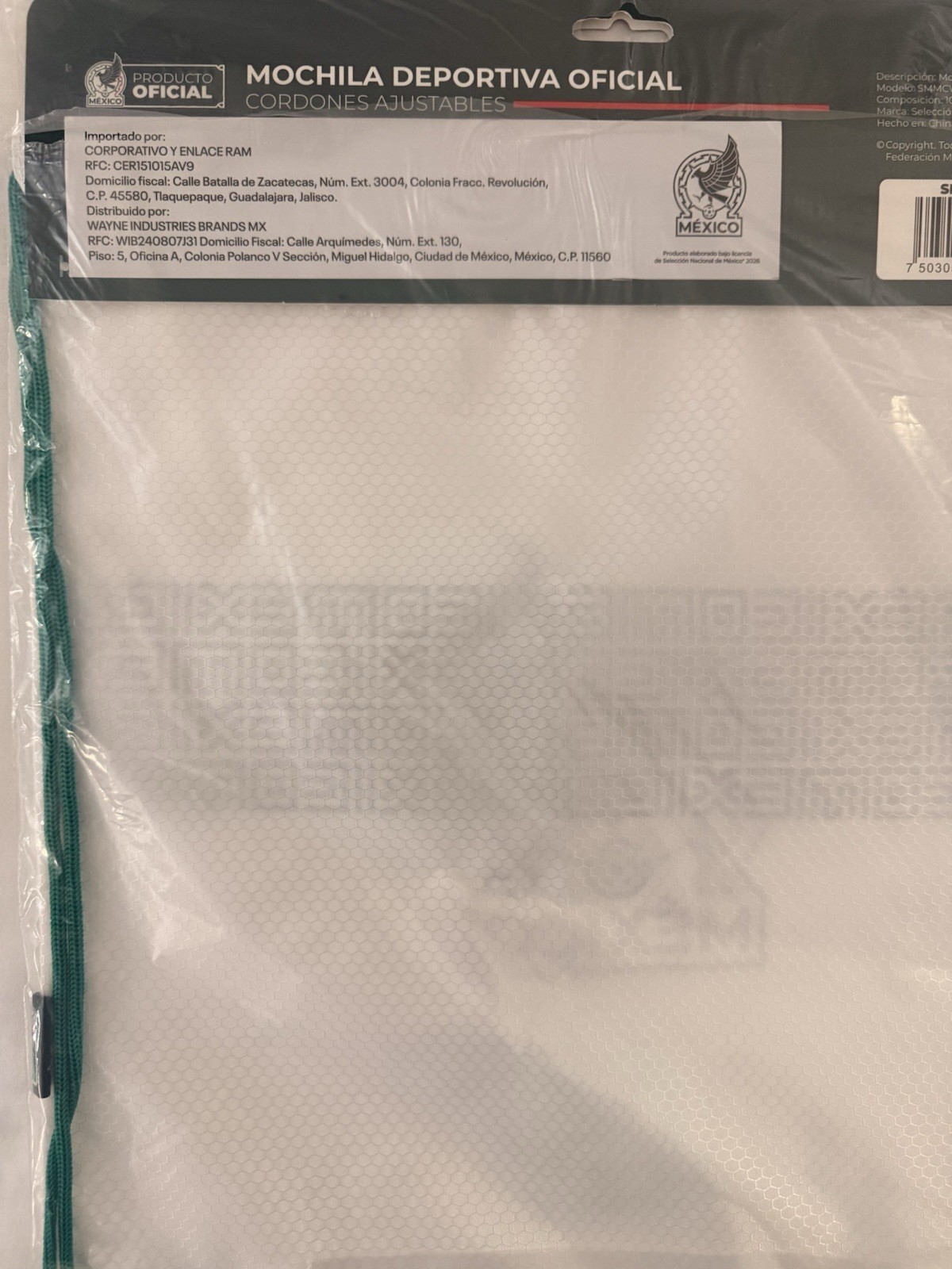 Official Mexico National Team Drawstring Backpack New Sealed Choose Color