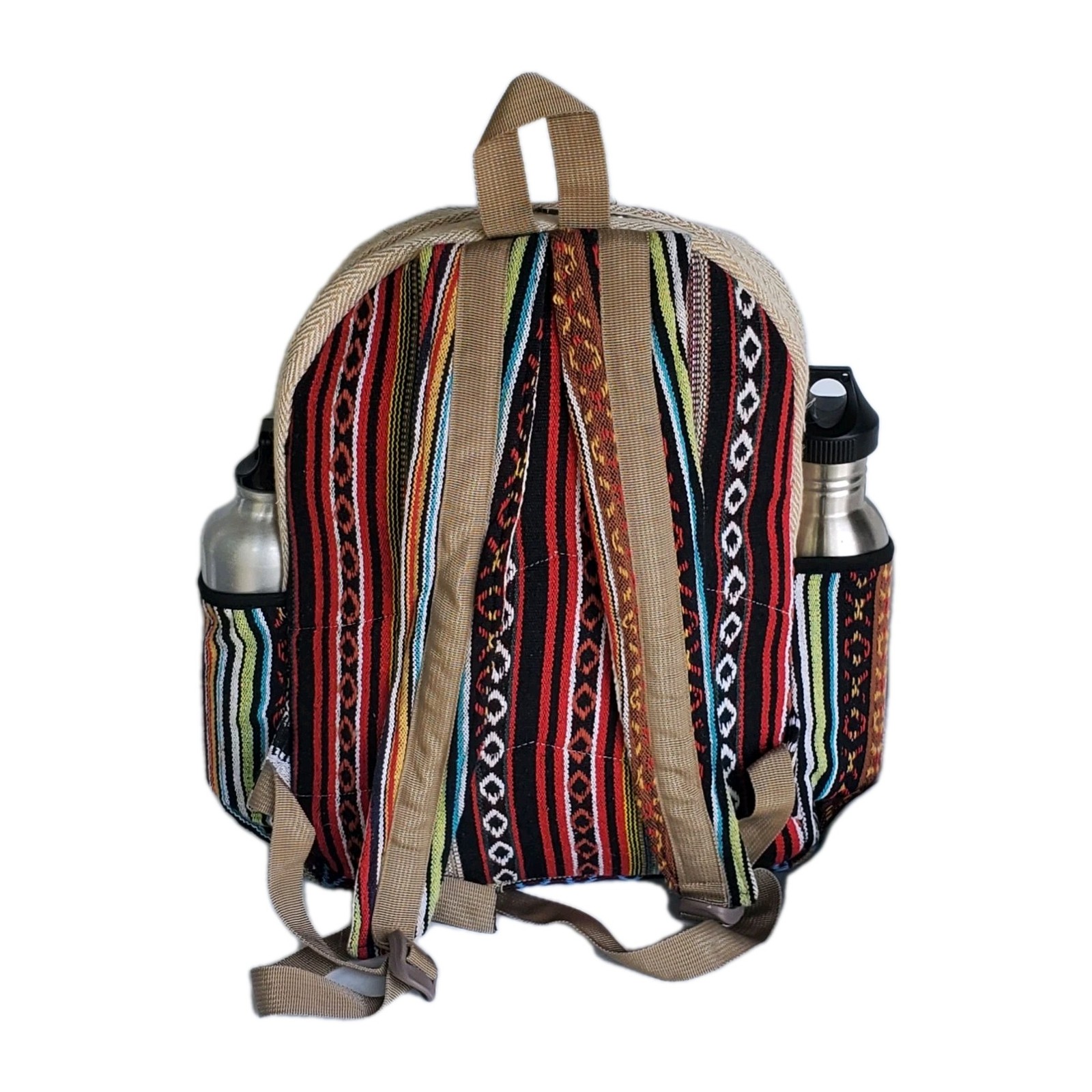 Large Embroidery Pure Hemp Backpack