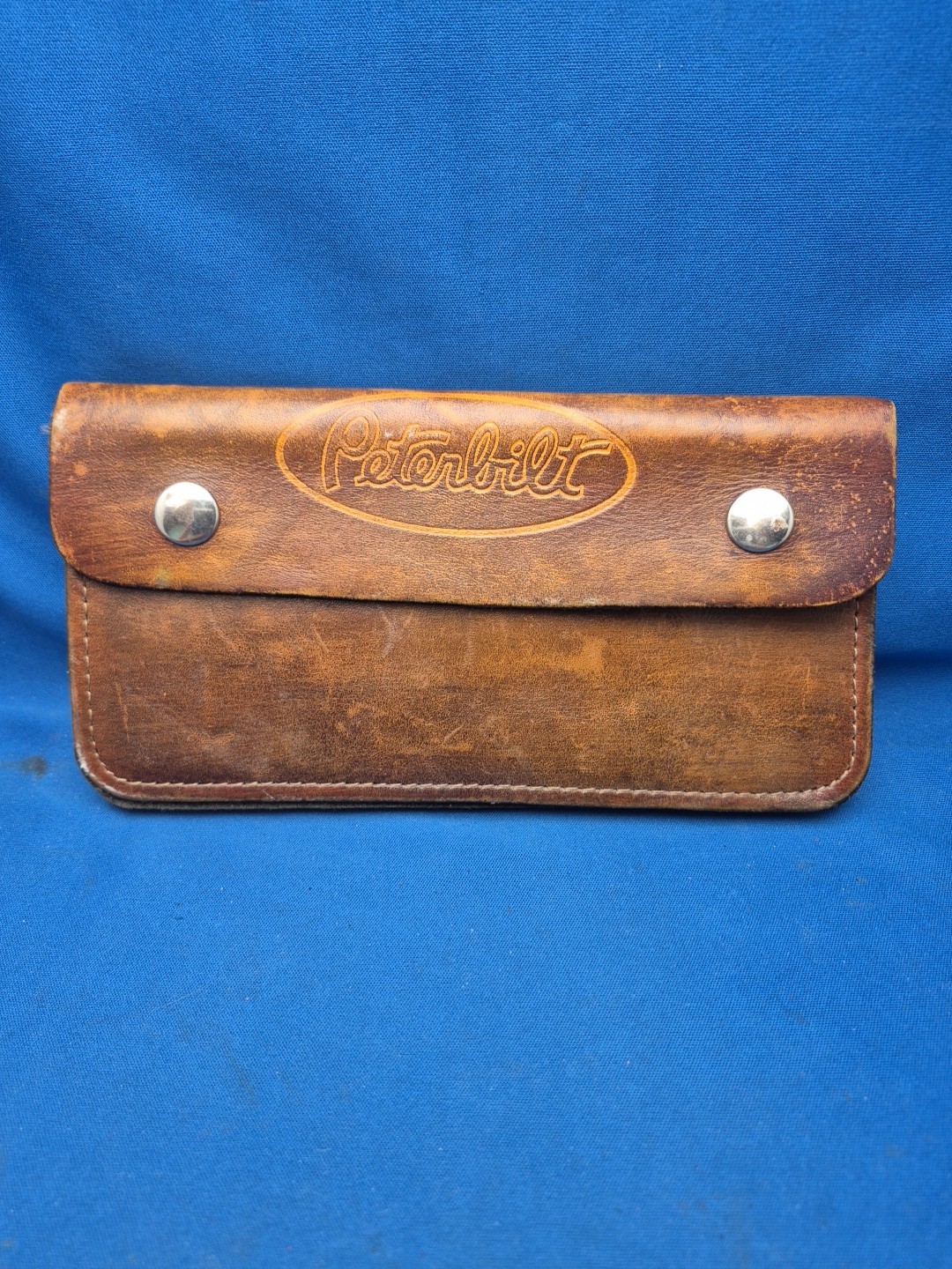 Leather Wallet Case With Logo Brown With Pockets Zipper & Clean