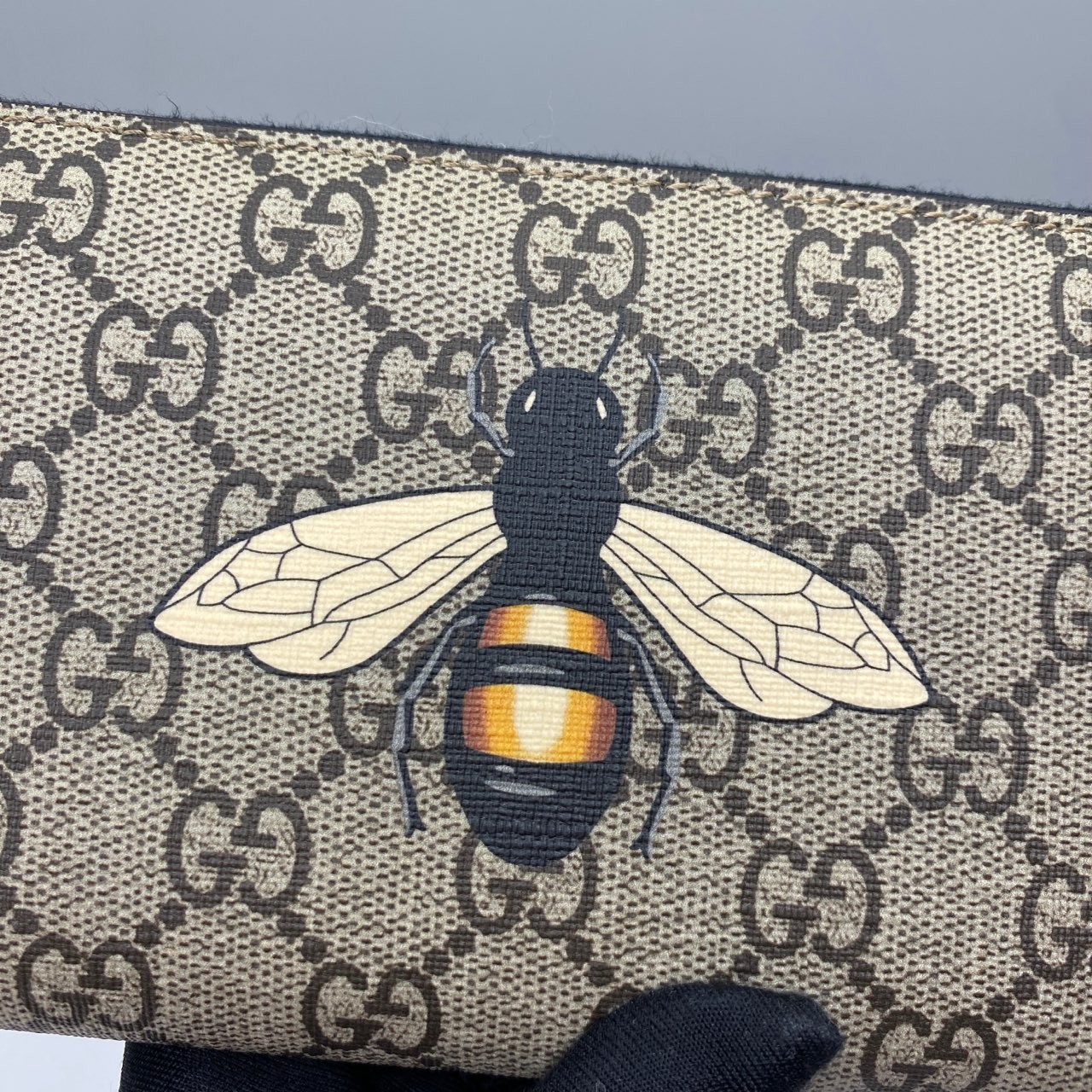 Gucci Pre-Owned Authentic Bee Wallet Monogram Canvas 19x10x3cm Free Shipping