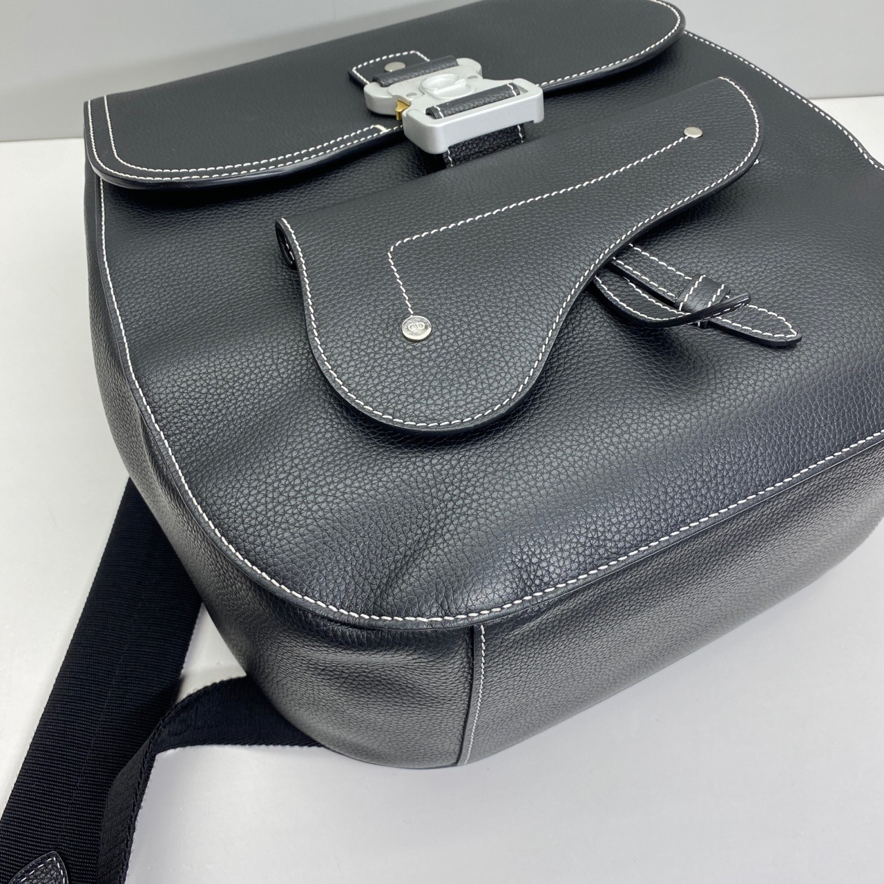 Dior Pre-Owned Authentic Gallop Black Leather Backpack 40x28x12cm