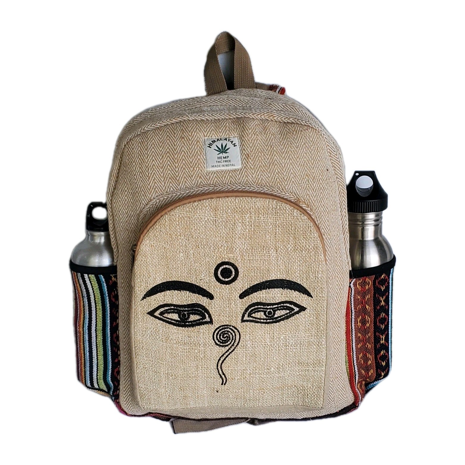 Large Embroidery Pure Hemp Backpack