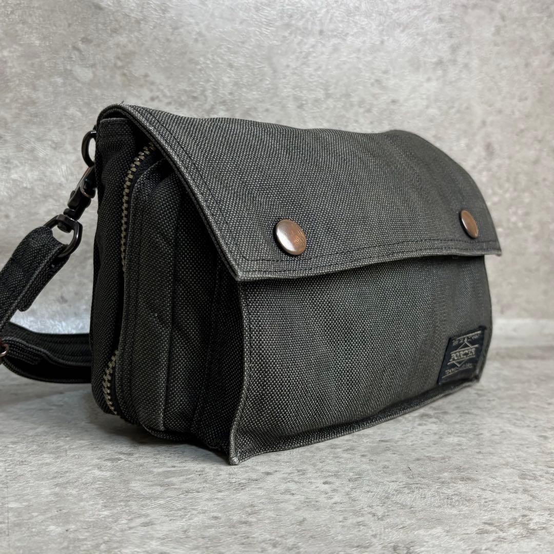 Yoshida Porter Smoky Shoulder Bag Cordura Black with Flap Men’s From Japan
