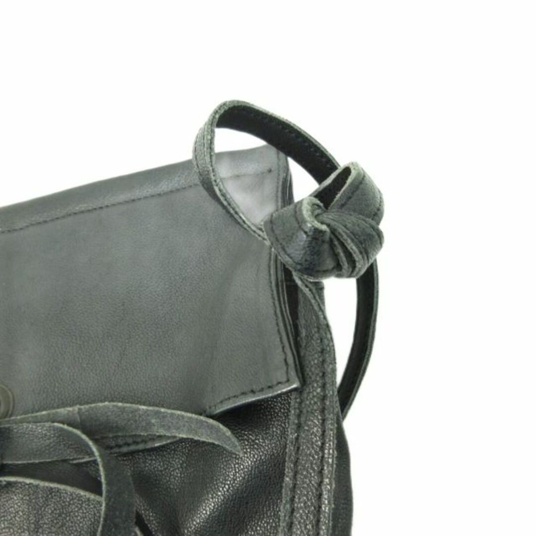 Used Ann Demeulemeester Leather Shoulder Bag Black H 26 x W 20 x D 4cm