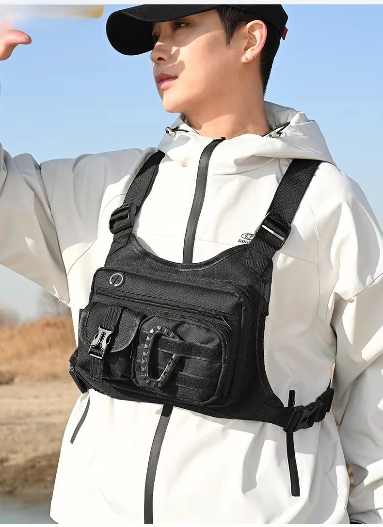 Running Chest Rig Bag Front Pouch EDC Pack Sports Vest for Men Women