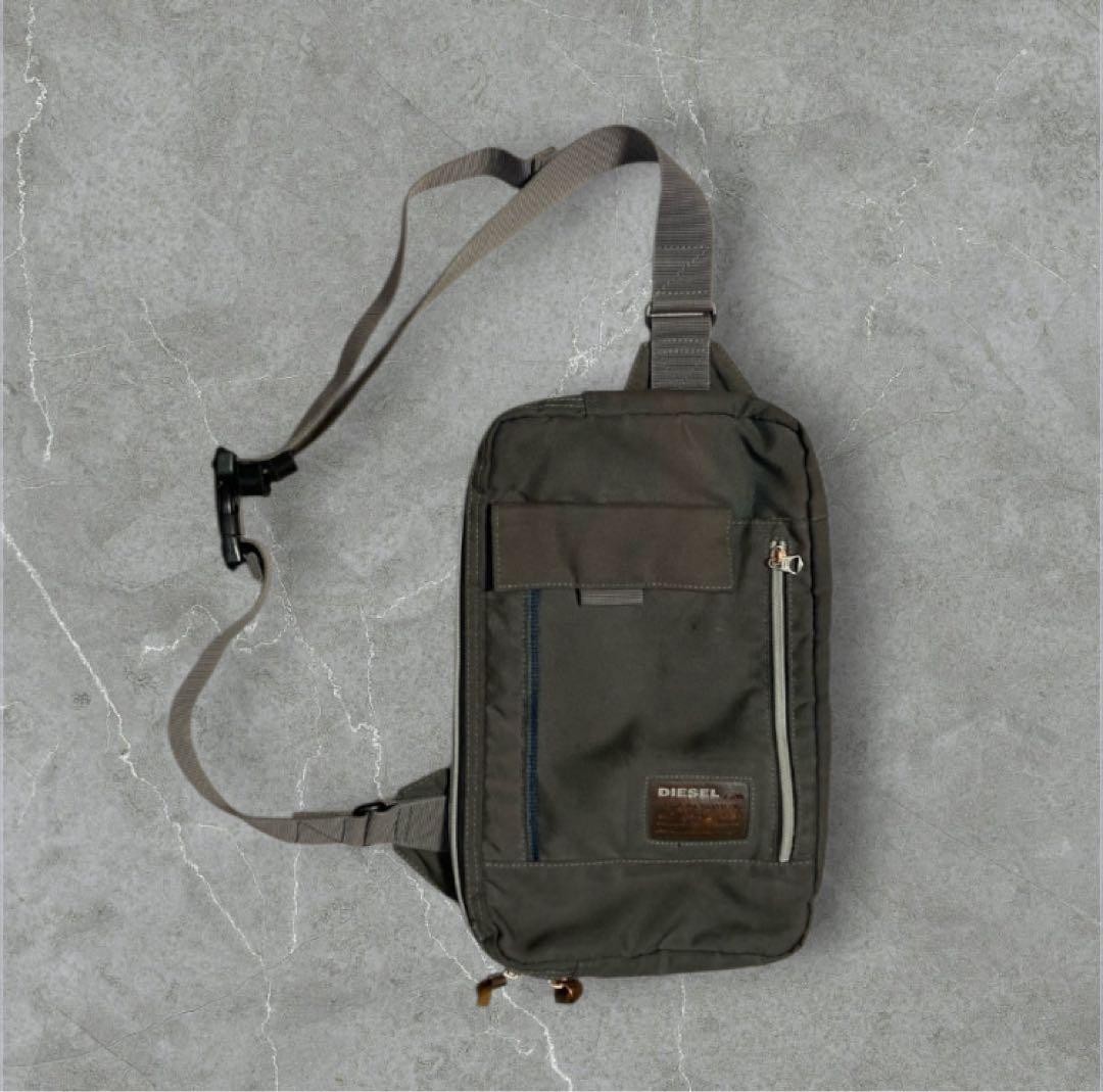 Diesel Men Multifunctional Gray Shoulder Bag 23x34cm Luxury Stylish Casual Italy