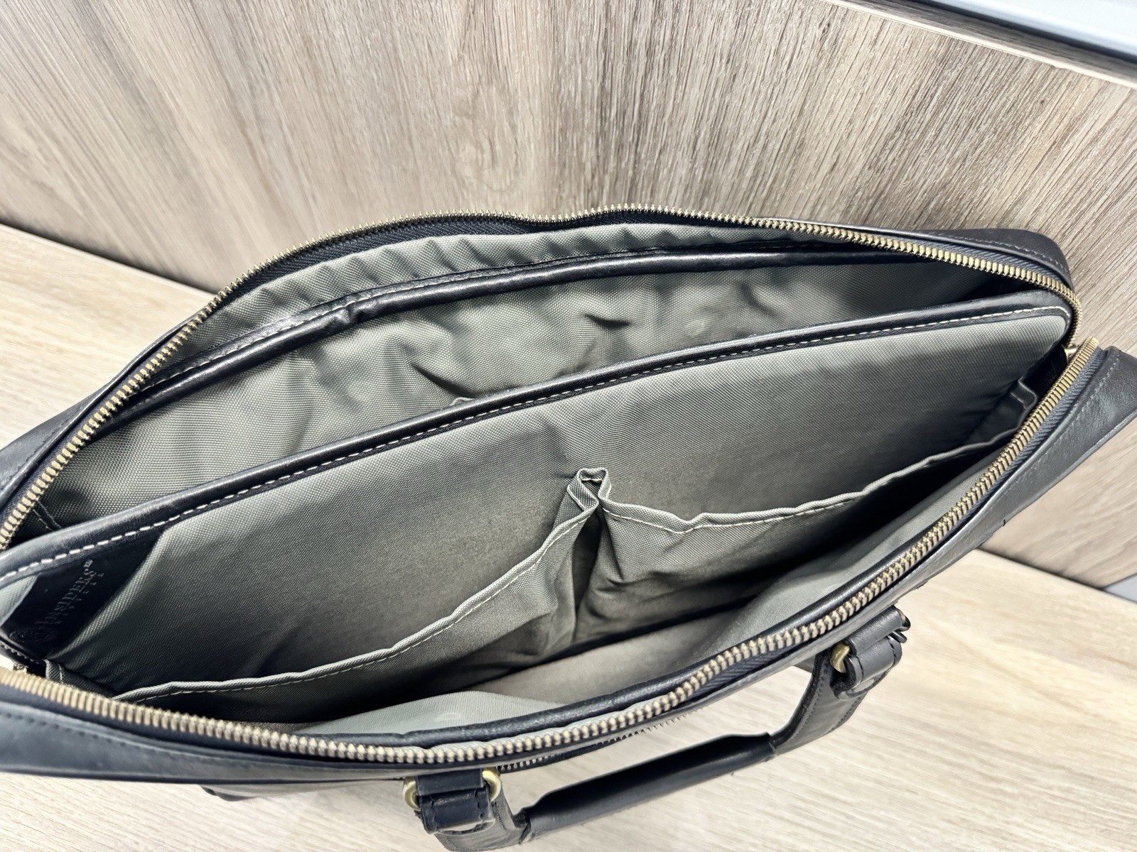 Glaser Designs San Francisco Black Leather Briefcase Laptop Bag *See Description