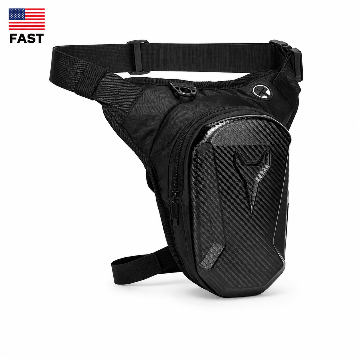 Motorcycle Drop Leg Bag Hard Shell Thigh Waist Pack Rider Storage Black