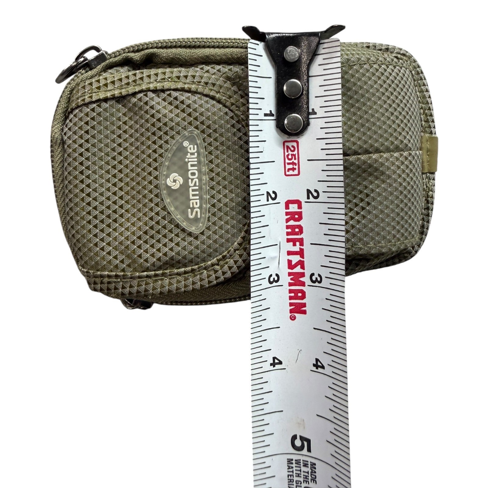 Samsonite Small Utility Pouch Olive Green Mesh Belt Loop Tactical Travel Bag