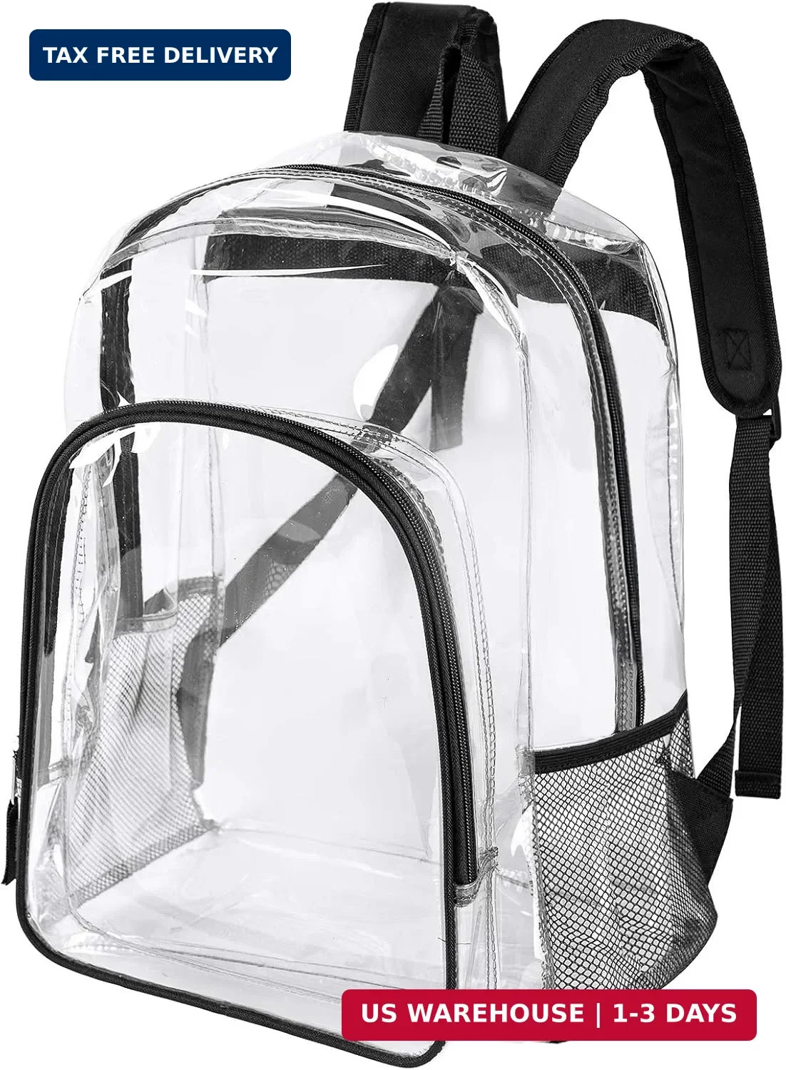 Clear Backpack Heavy Duty – 16x12x6 in Large Transparent Backpacks for School, C