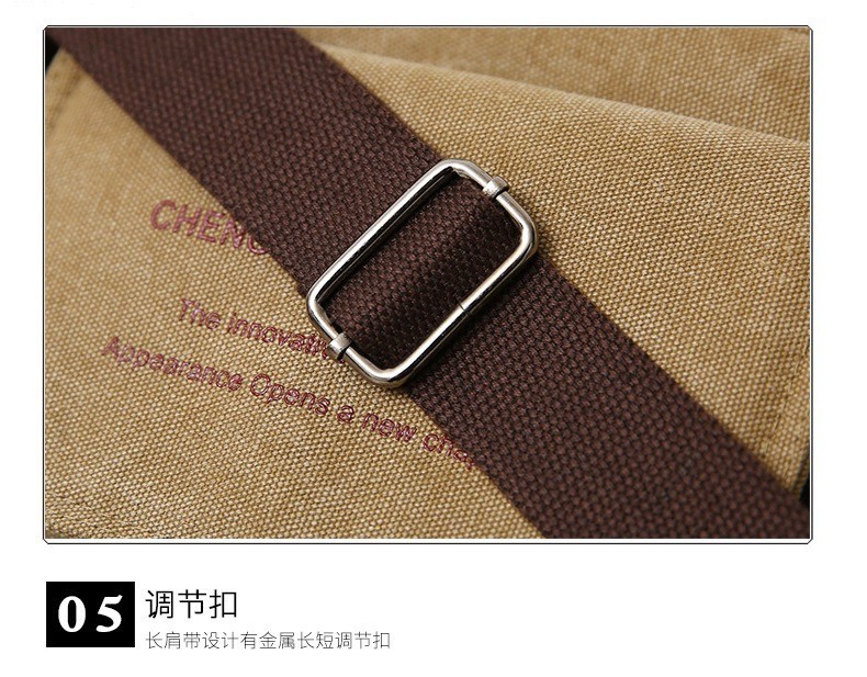 Vintage Canvas Messenger Bag for Men, Multi-Pocket Casual Shoulder Bag