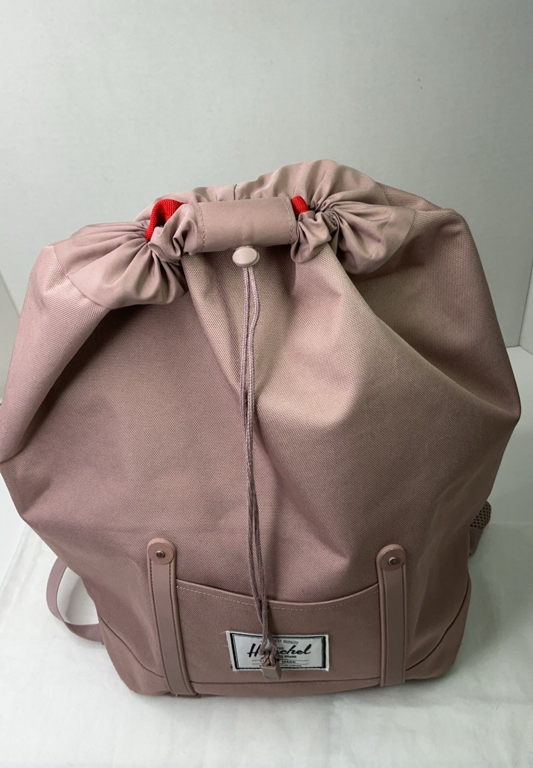Herschel Pink Backpack Drawstring Buckle Closure Adjustable Strap Padded Pockets