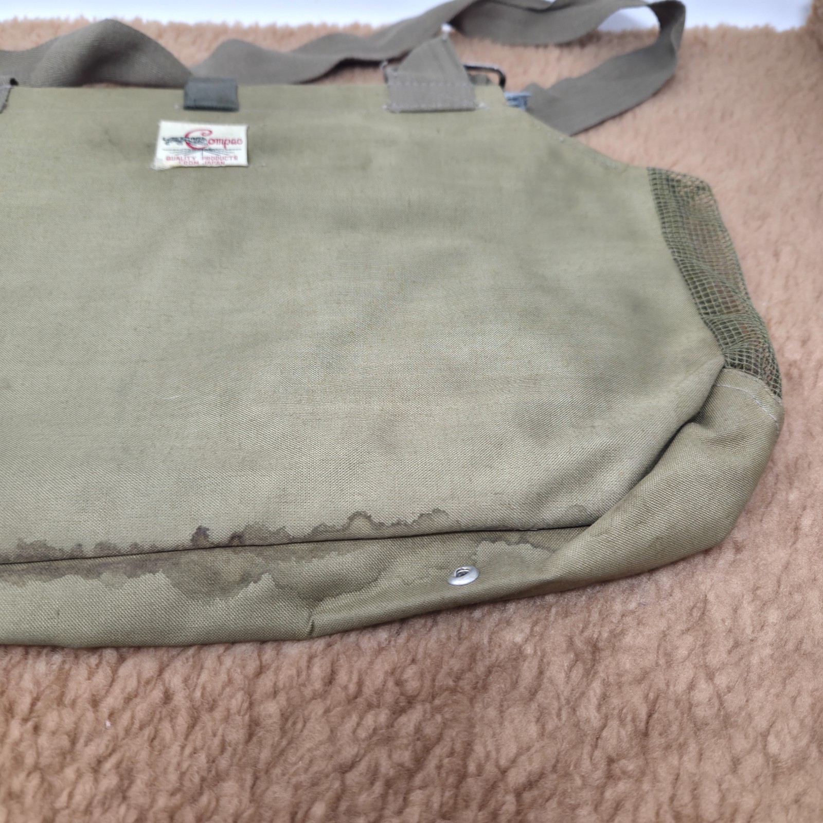 VTG Compac Green Fabric Fishing Shoulder Bag – 60s 70s FLAW Look Read Rare
