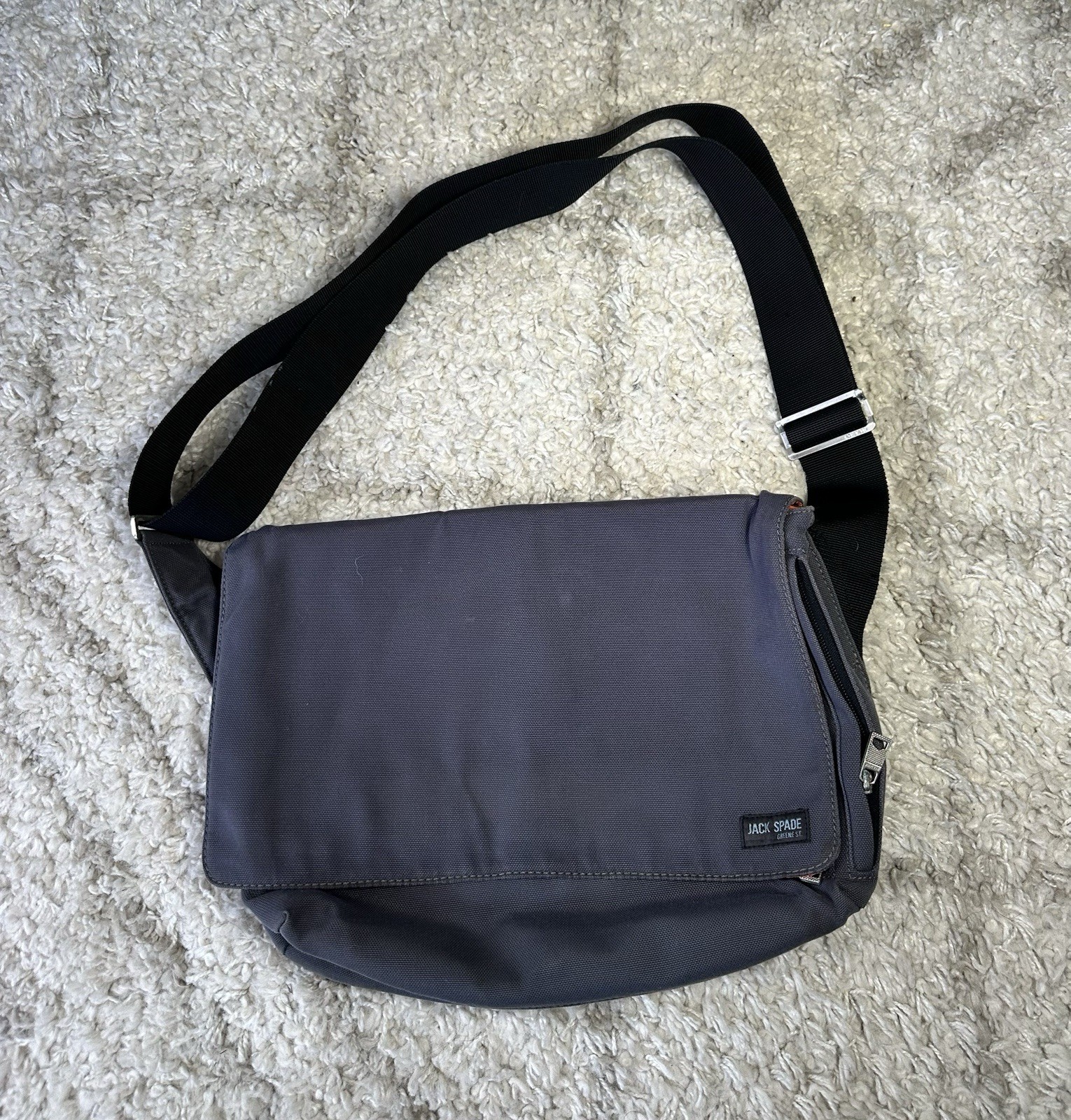 Authentic Jack Spade Greene Street Gray Canvas Messenger Bag