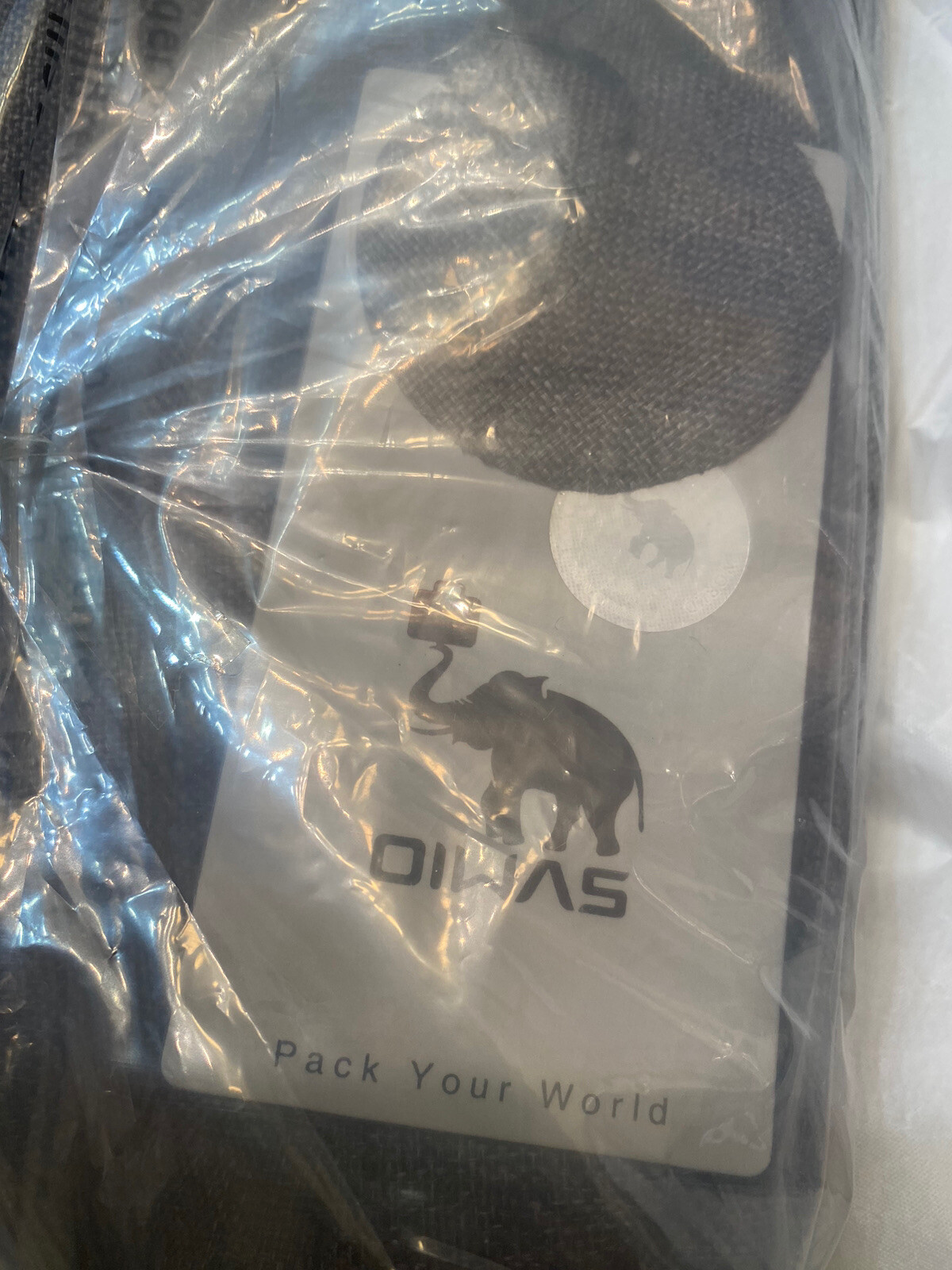 New OIWAS Pack Your World Grey Strap Canvas Large Messenger Crossbody Bag NIP