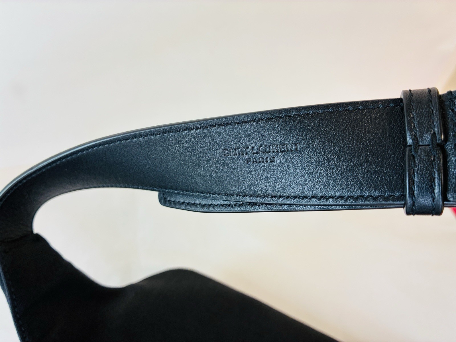 SAINT LAURENT Cassandre Classic YSL Monogram Canvas Belt Bag, Black, NEW!