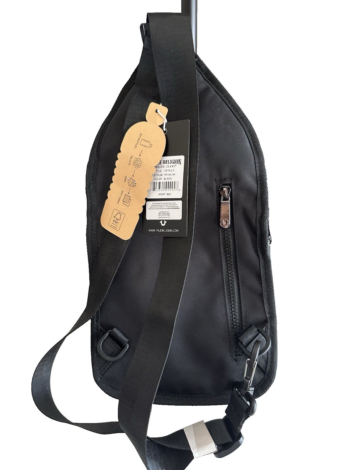 NWT True Religion Buddha Patch Unisex Black YETA 2.0 Crossbody Bag TR104144