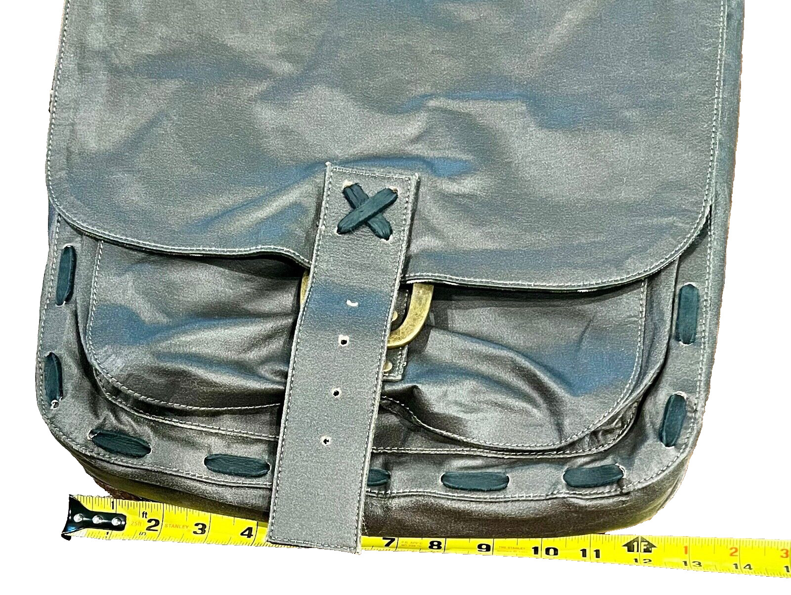 Messenger Shoulder Bag Canvas Faux Leather Flap with Camo Lining