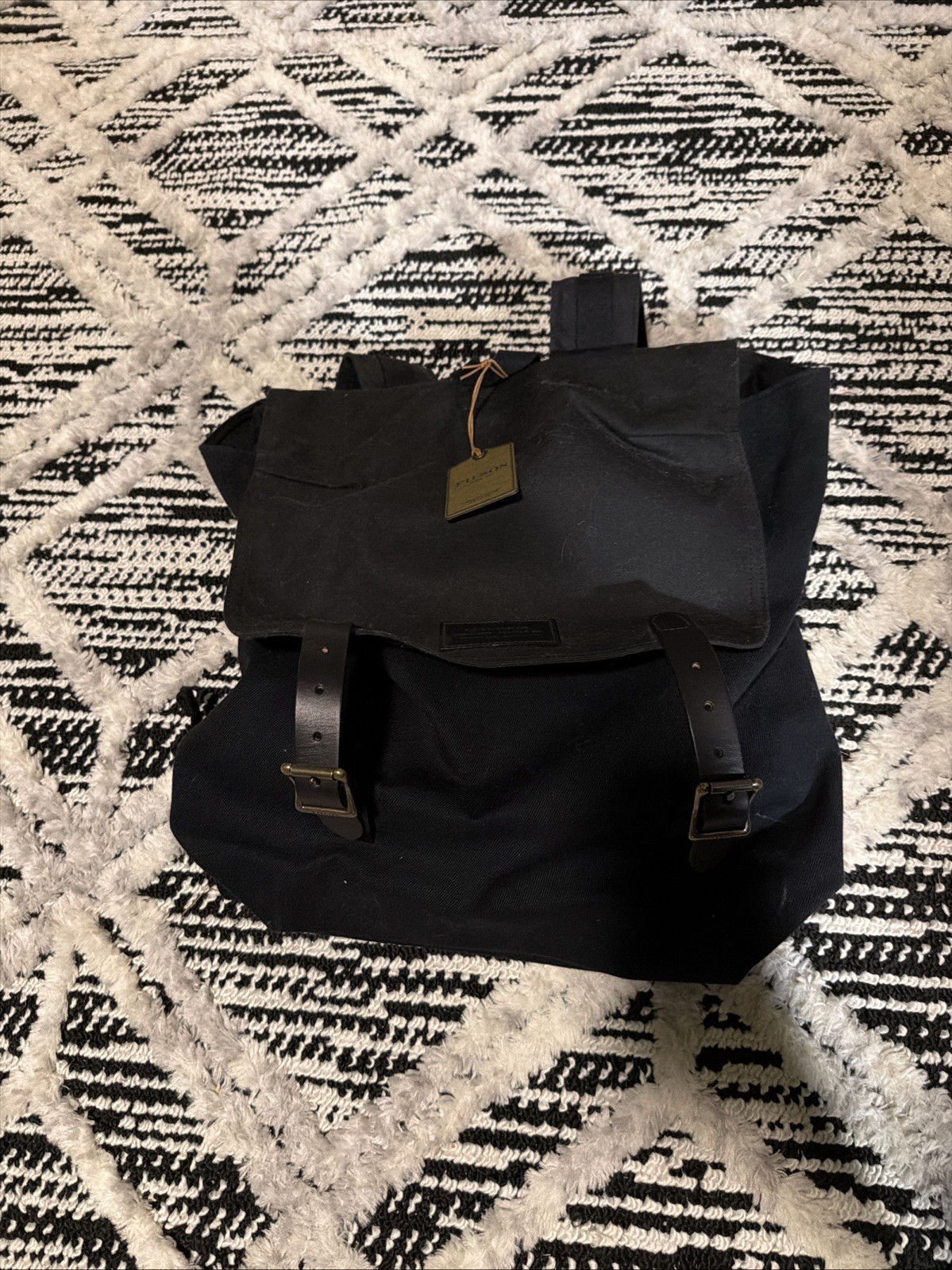 Filson Ranger Backpack Black Rugged Twill Tin Cloth USA Made Mens New
