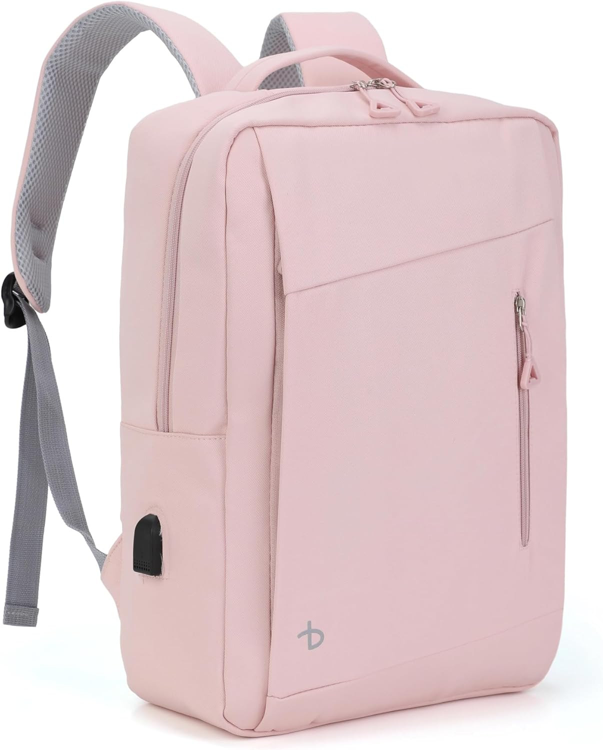 Waterproof Travel Laptop Backpack with USB Charging Port – Pink