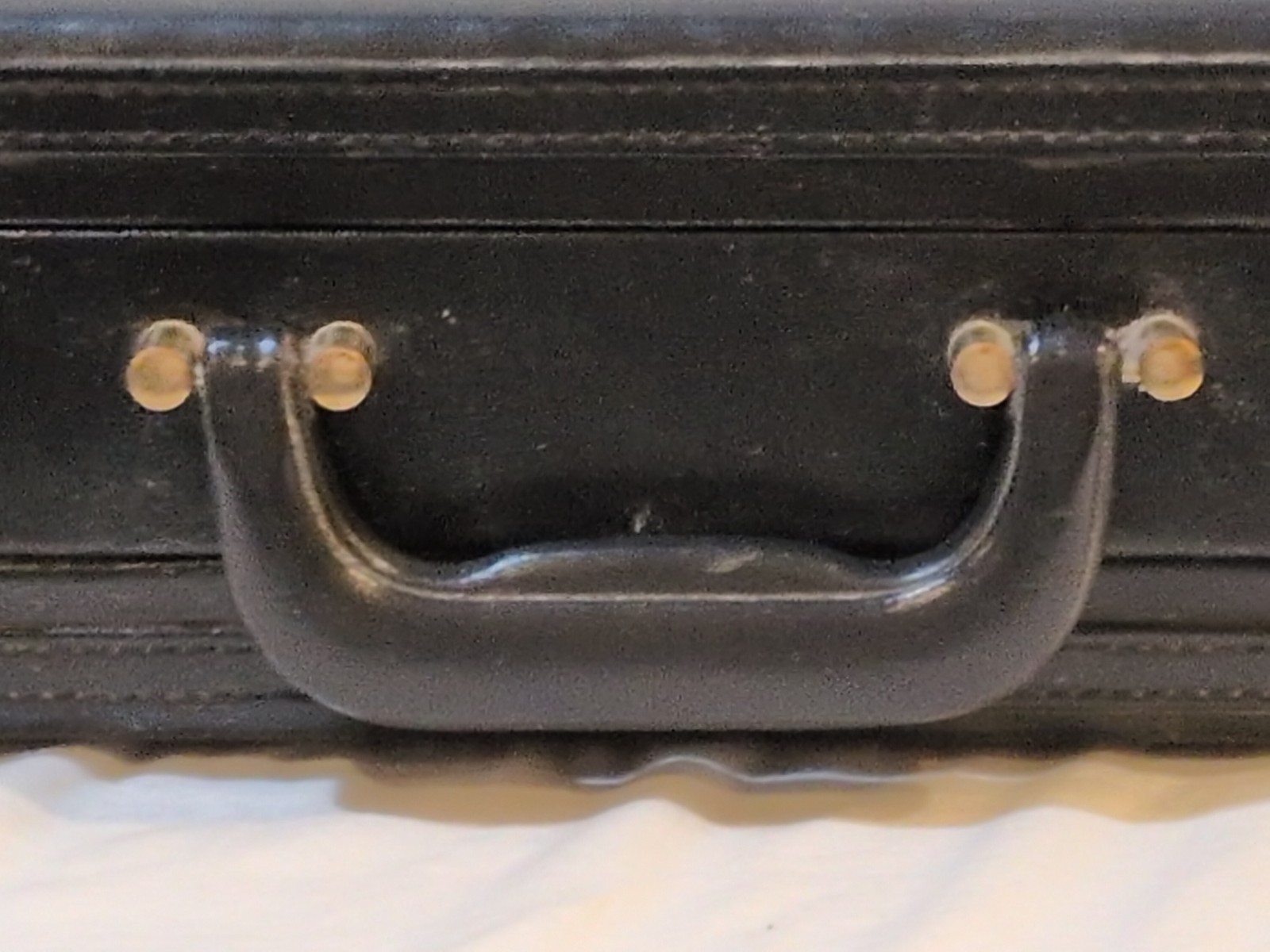 Briefcase Black Leather Brass Combination Lock Latches Attache Laptop