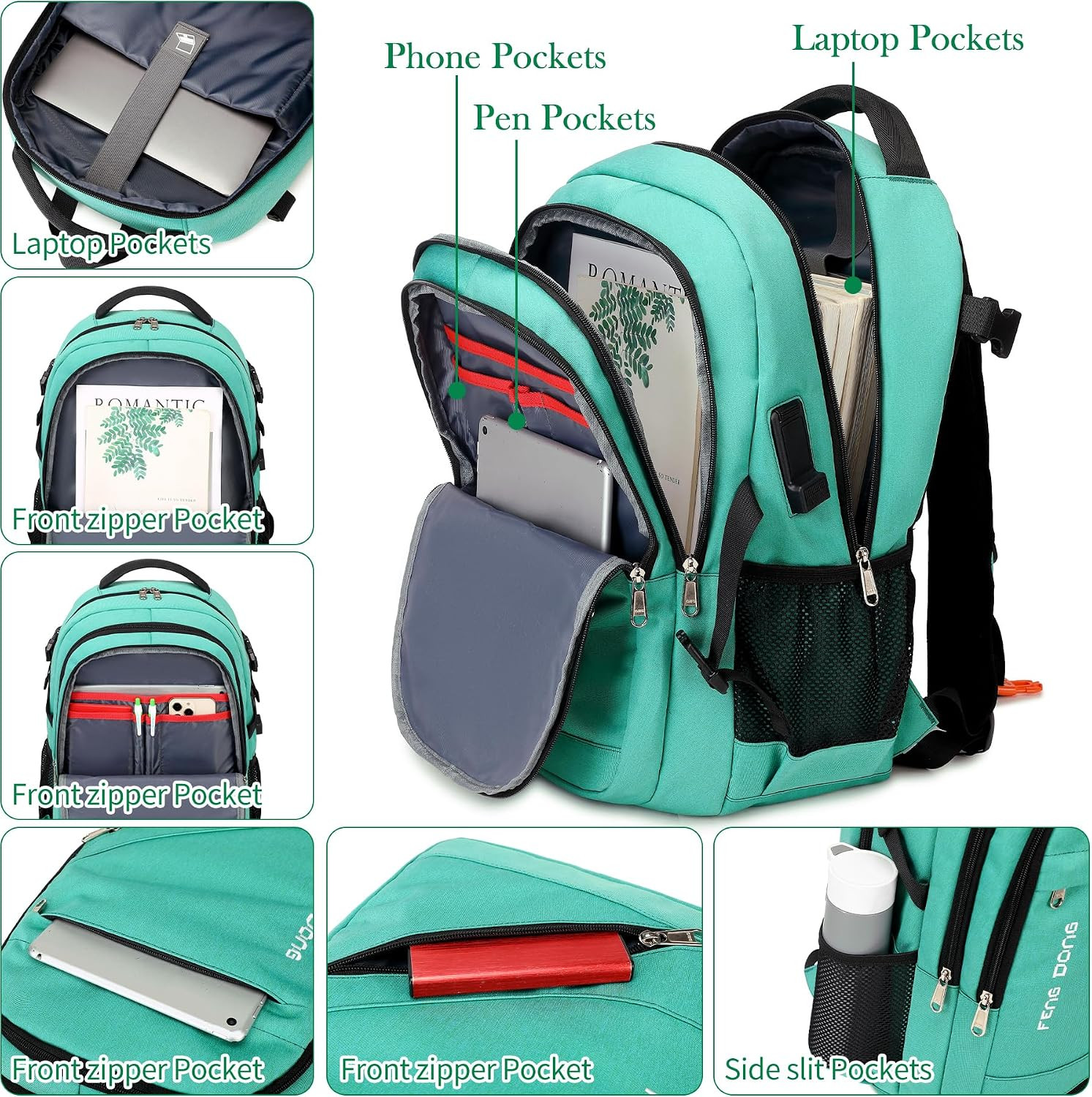 17.3″ Large Laptop Backpack Durable Waterproof Travel College Backpack Bookbag f