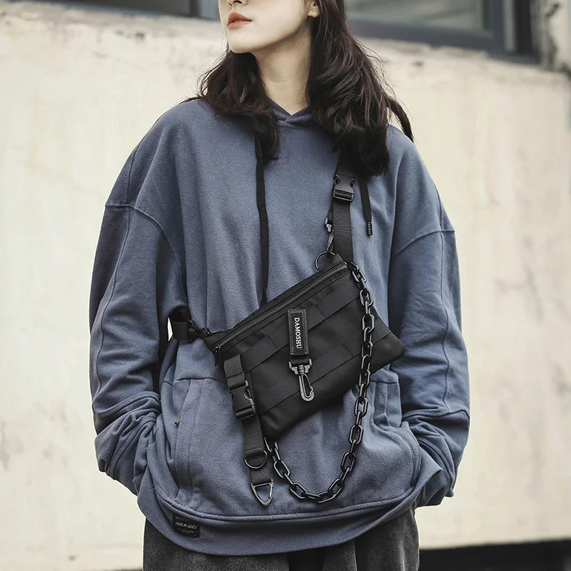 quality Nylon chest bag Unisex Mini Backpack Hip Hop Vest Pack Functional Chest