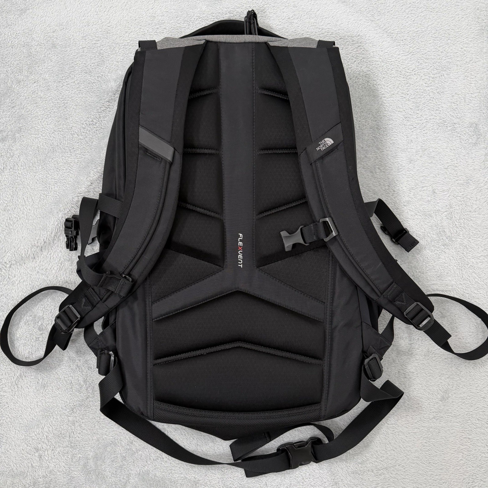 The North Face Surge FlexVent Backpack Gray 31L Laptop Travel School Daypack