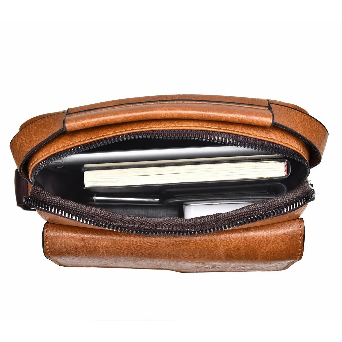 Men Crossbody Bag Men Shoulder Bags Zippers Handbags Large Capacity Artificial L