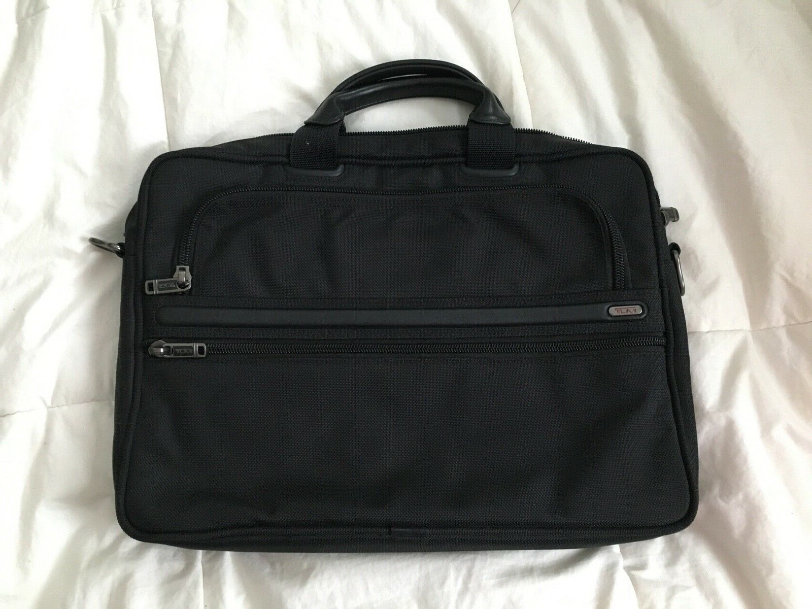 TUMI Black Ballistic Nylon Slimline Padded Laptop Bag-Near Mint