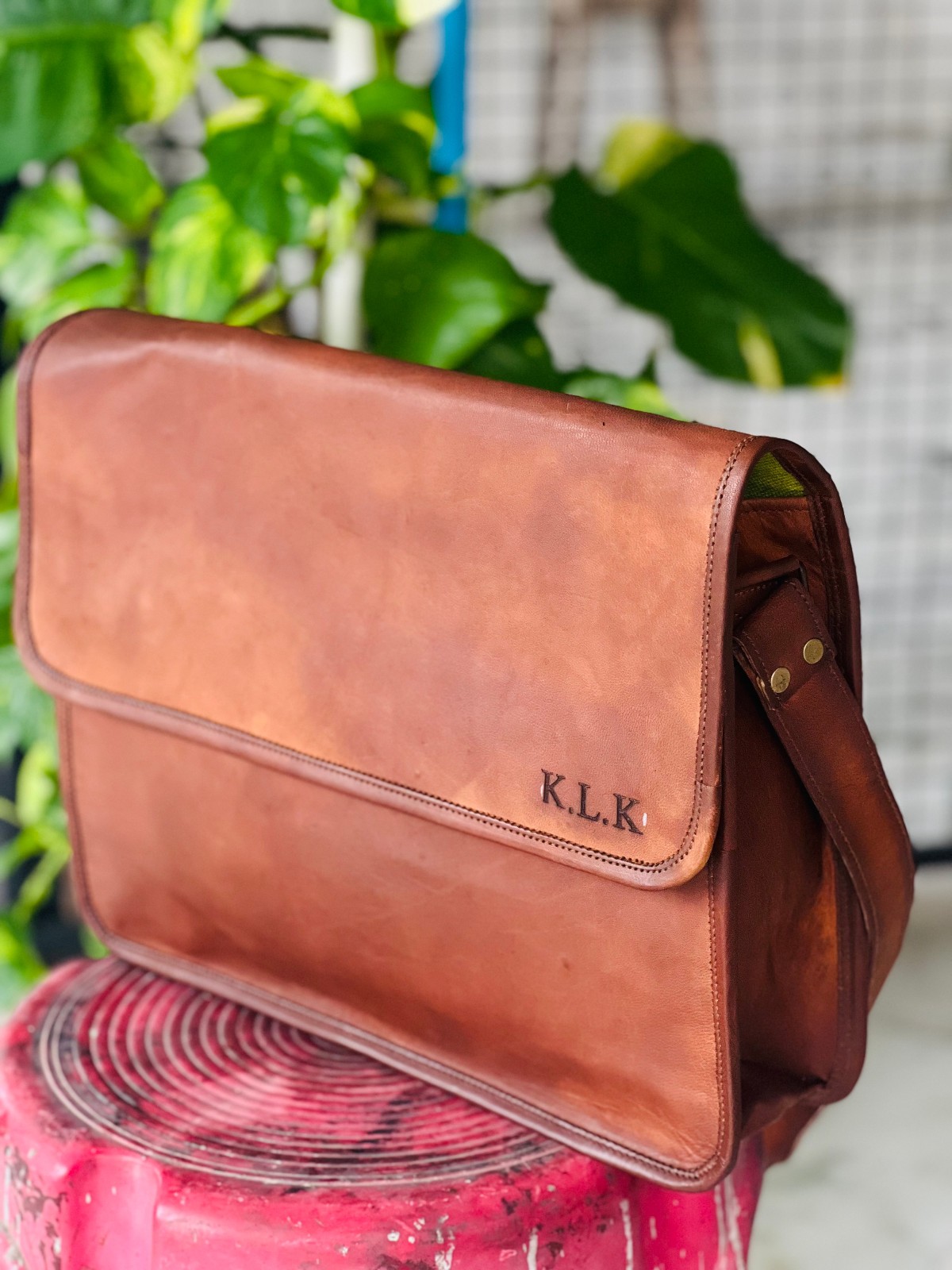 Handmade authentic Leather Laptop Messenger Bag Rare Men’s Briefcase Satchel