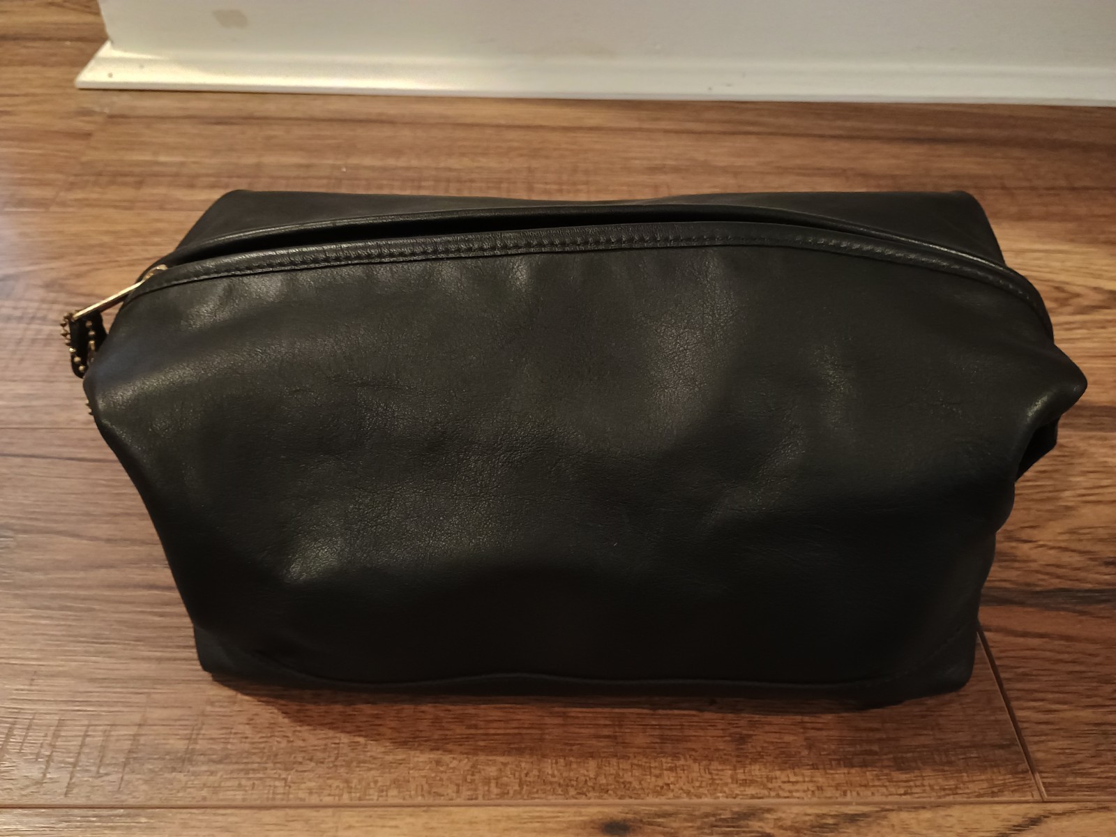 Vintage Coach 1995 Travel Kit No. 5036 Large Leather Toiletry Bag Black Zip Snap