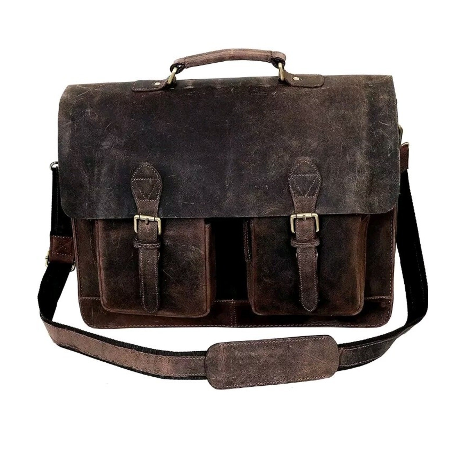 15″ Leather briefcases Laptop Messenger Bags for Men and Women Best Office Bag