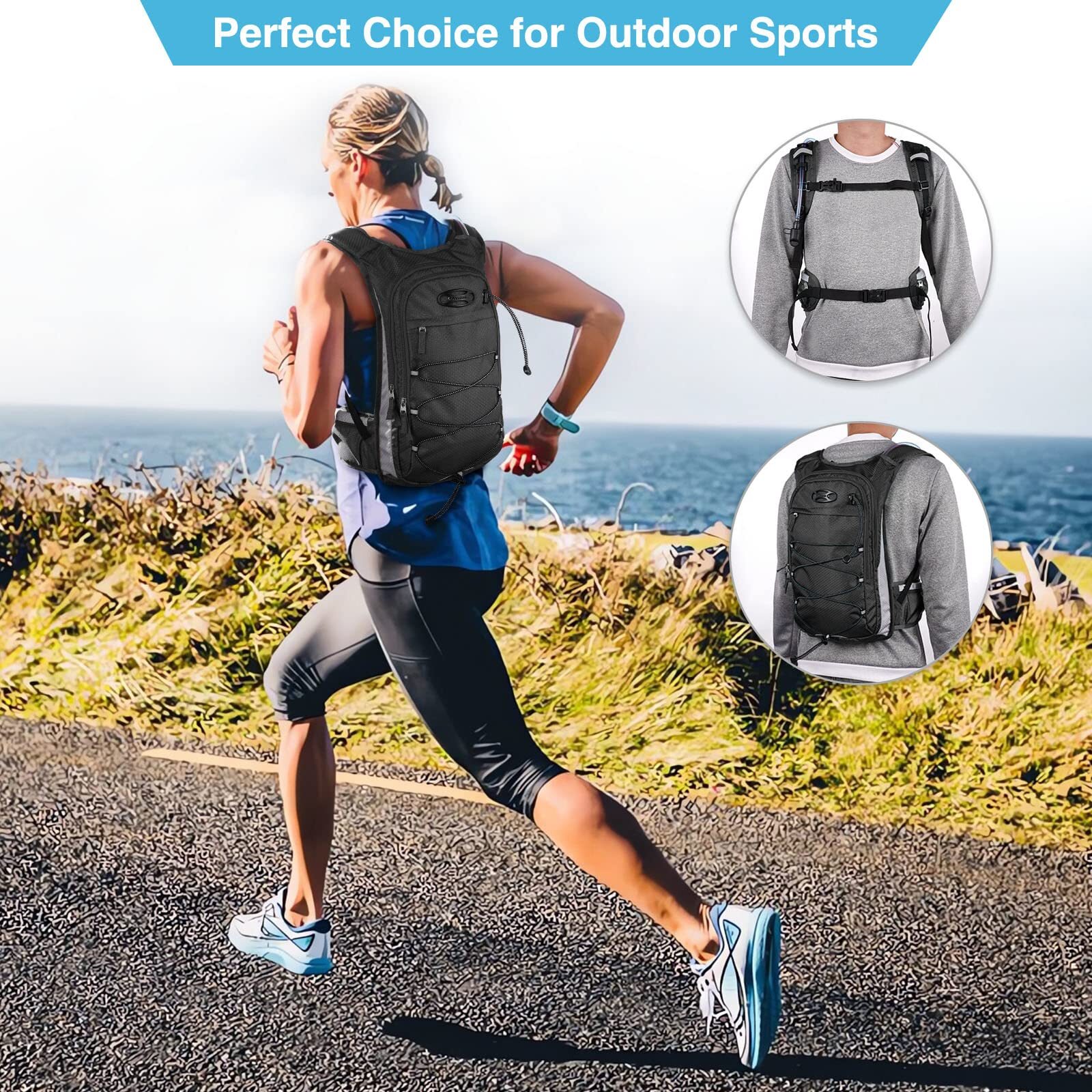 18L Hydration Backpack 3L Insulated Water Bladder Bag For Hiking Cycling Running