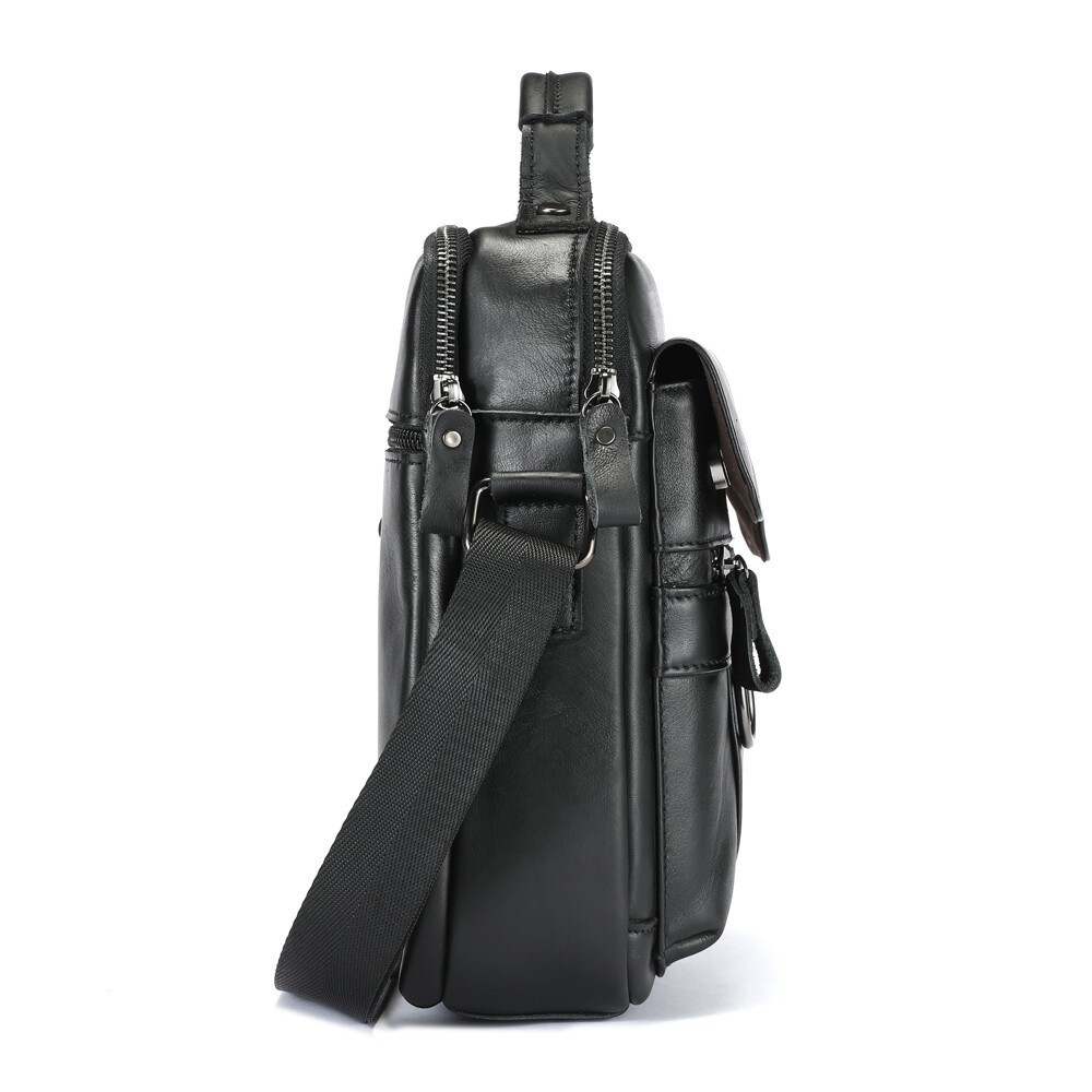 LEBULLCRO Vintage Men’s Genuine Leather Crossbody Messenger Bag for Daily Travel
