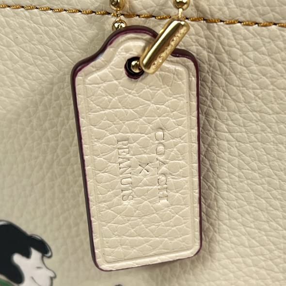 Coach x Peanuts CE850 Snoopy Collaboration Tote Shoulder Bag Chalk Women’s