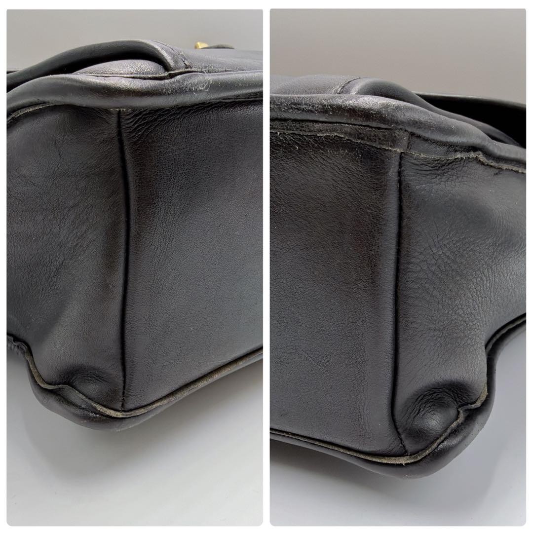 COACH Vintage Metropolitan Brief Bag Leather Men Unisex Black AB Condition