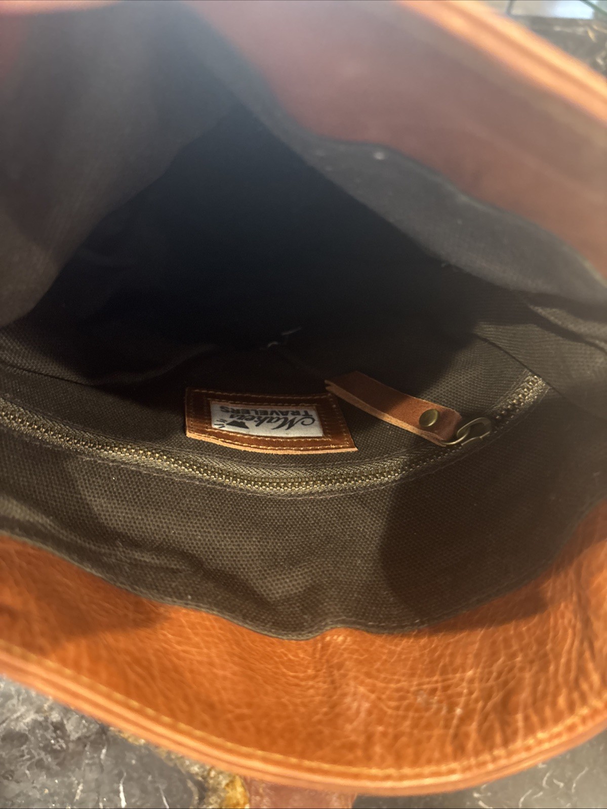 Makers Traveler LEATHER Rolltop Backpack Cognac/Brown
