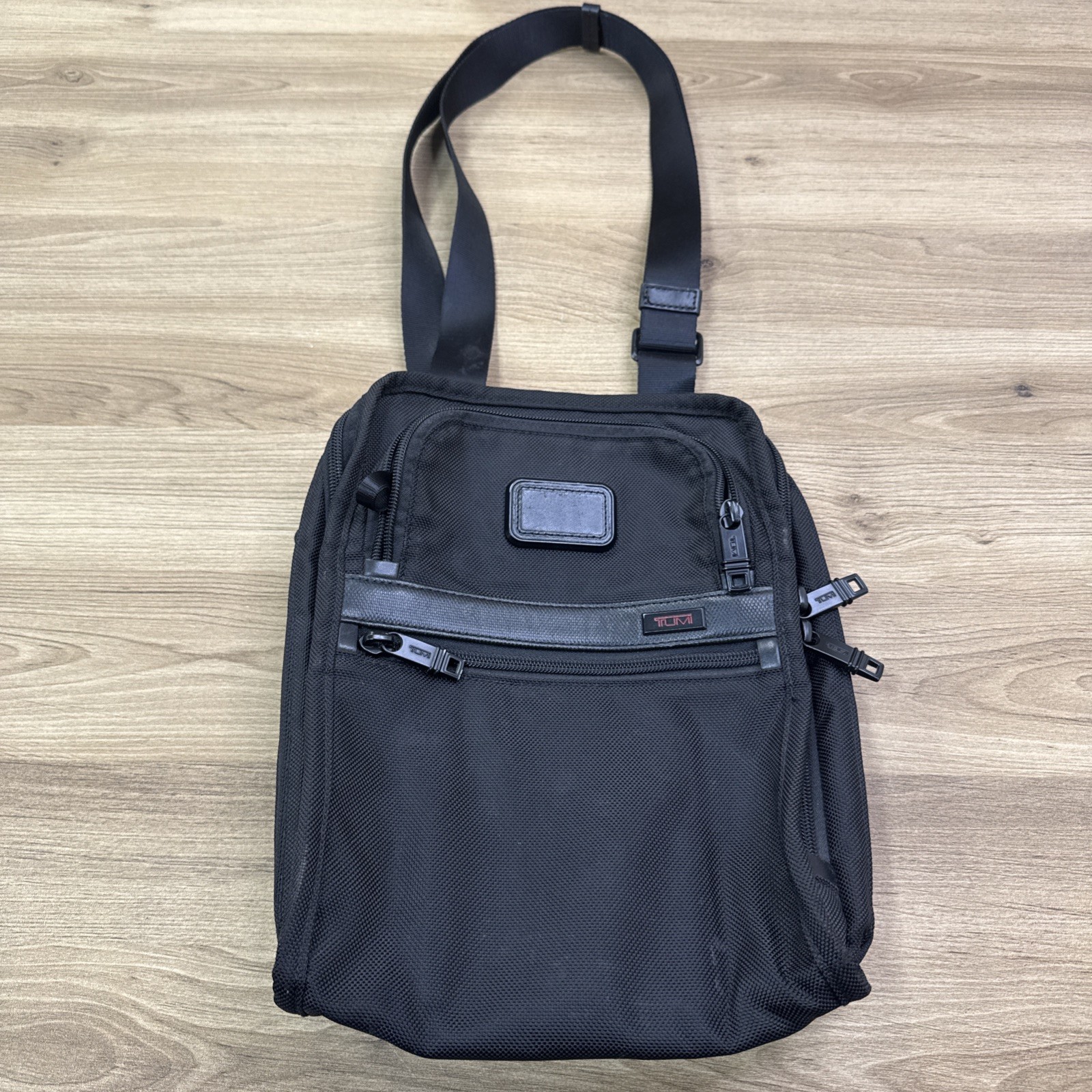 TUMI Alpha 2 22116D2 Black Ballistic Nylon Crossbody Bag Travel Shoulder Bag