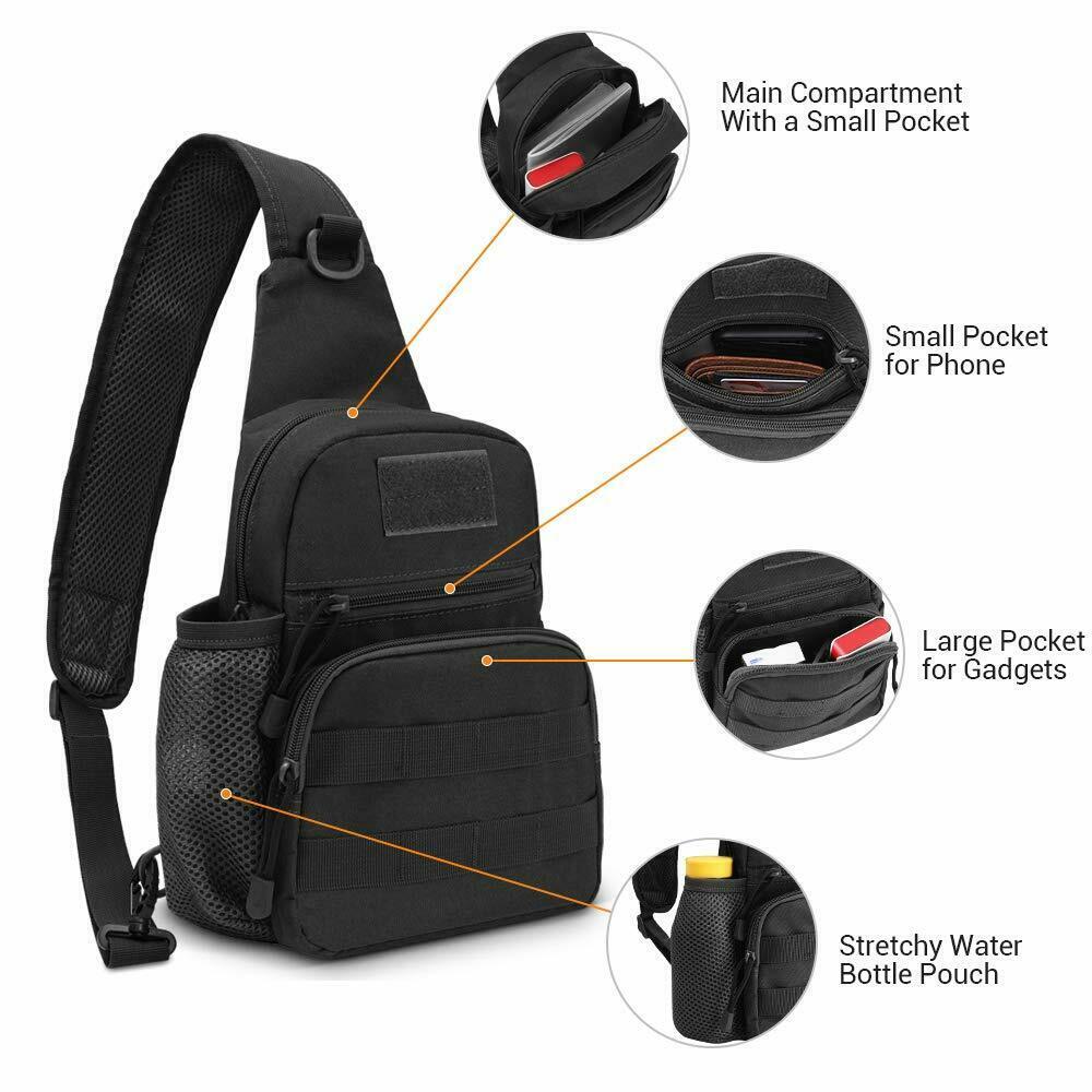 Men’s Sling Bag Backpack Cross Body Backpack Shoulder Bag for Caming Fishing