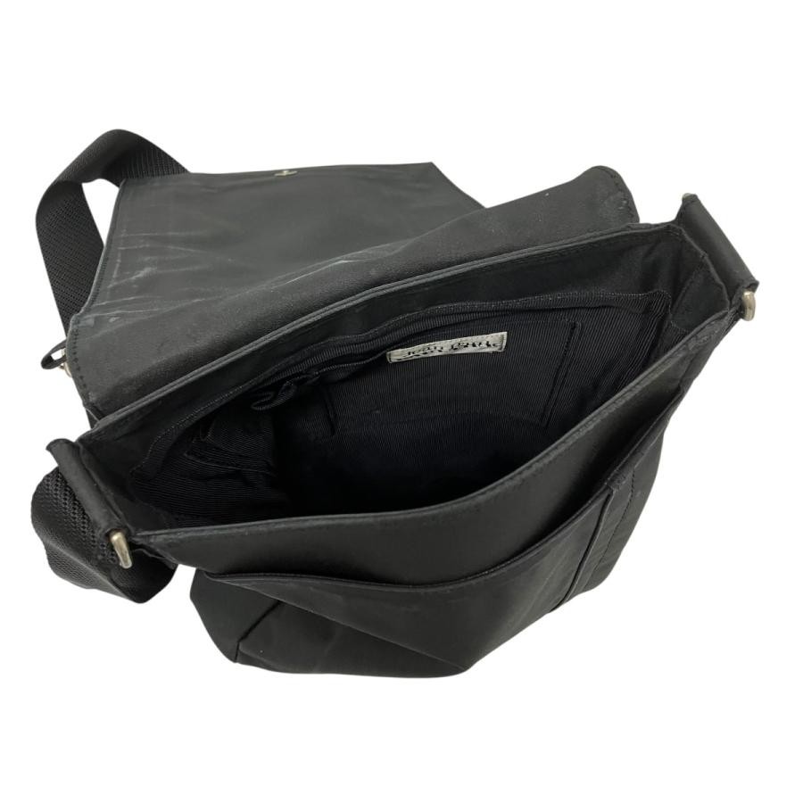 Jean Paul Gaultier Black Canvas Shoulder Bag Mens 21cm x 28cm Auth