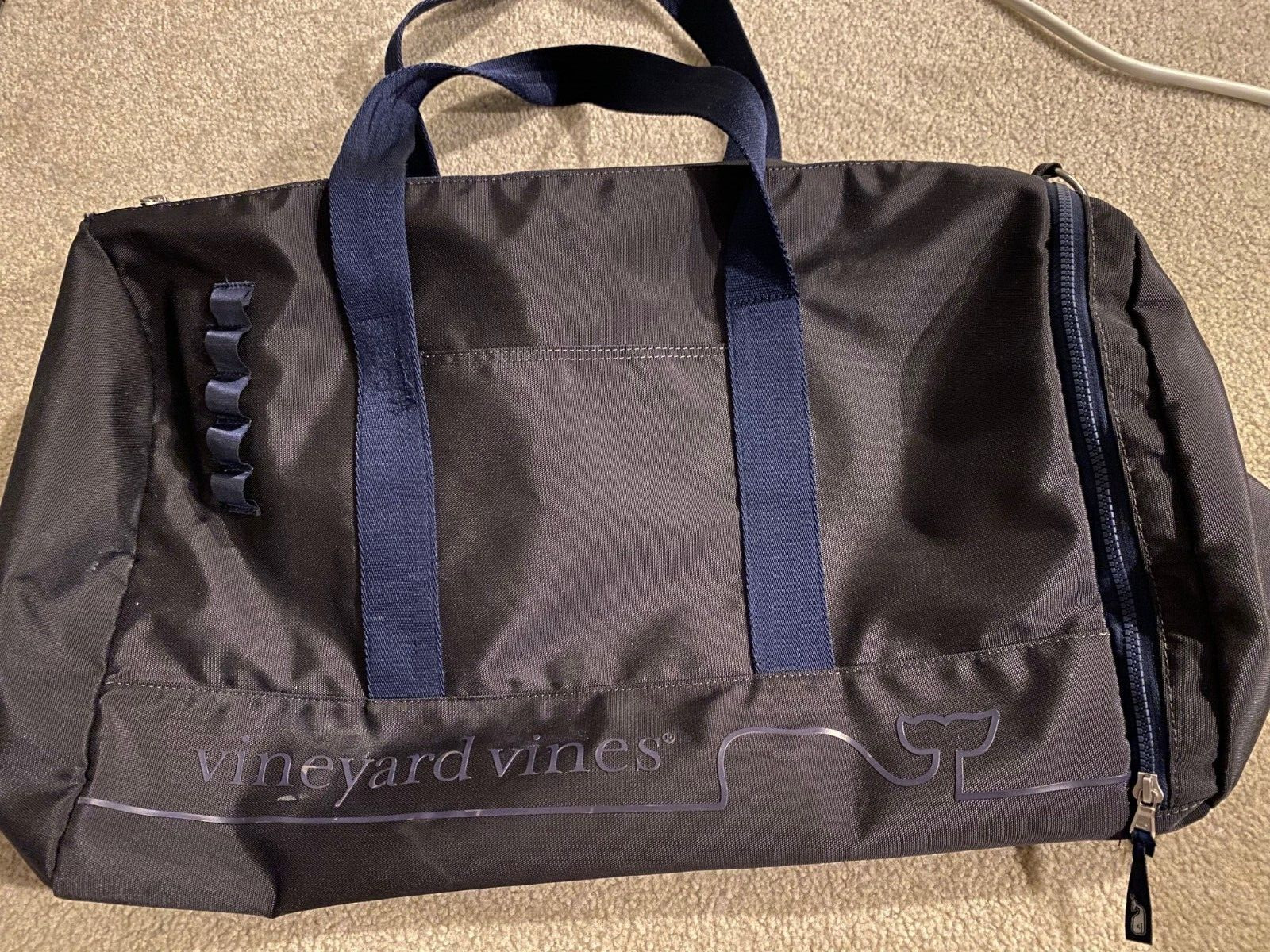 Vineyard Vines Whale Line Duffel Bag Steel Gray Target Used Travel