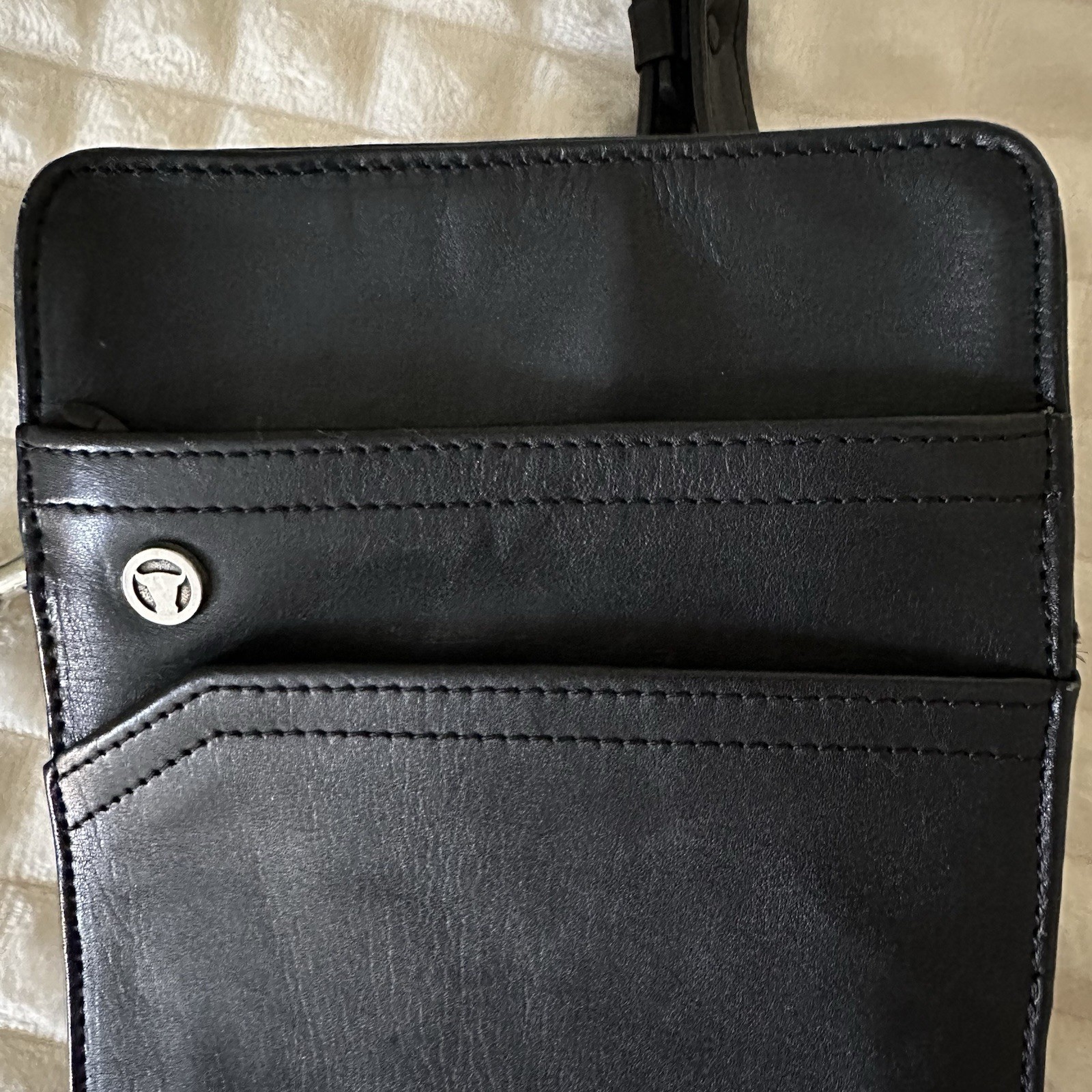 Offermann Men 2-Way Shoulder Bag Crossbody Blk Leather Adjustable Strap Germany