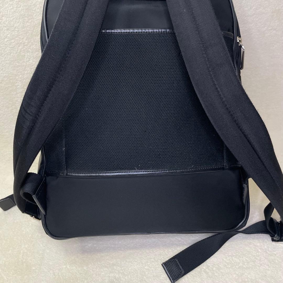 Authentic Bally Backpack Business Nylon Black 42cm Mens Lightweight Casual Rucks
