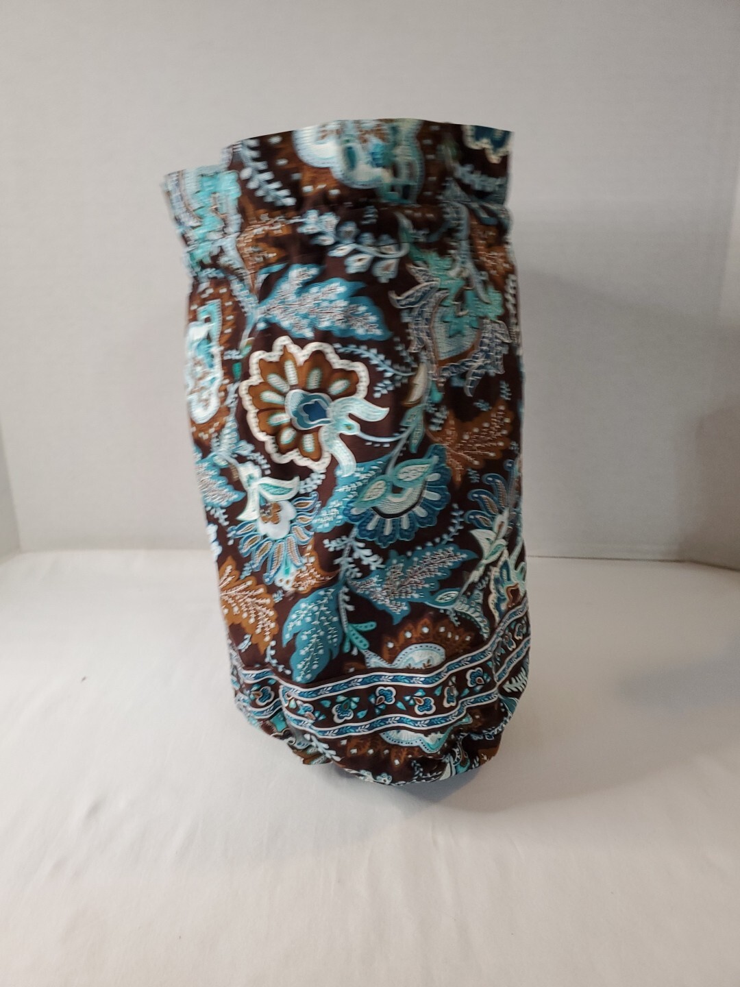 VERA BRADLEY JAVA BLUE DRAWSTRING TRAVEL POUCH PLASTIC LINED Retired Print