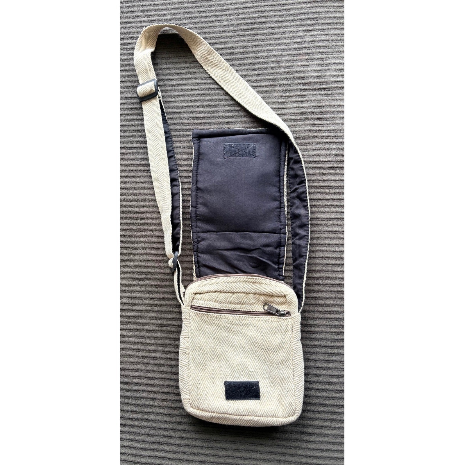 Himalayan Hemp Crossbody Bag Small Messenger Bag Made in Nepal Sustainable