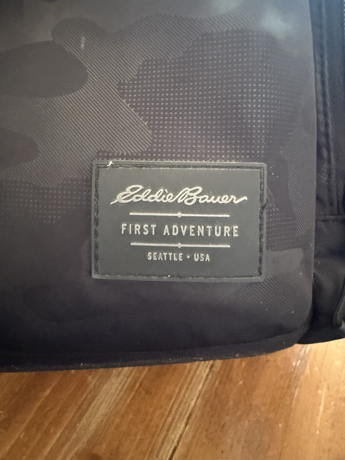 Eddie Bauer Camouflage Backpack Black Gray Adjustable Strap Pockets Men