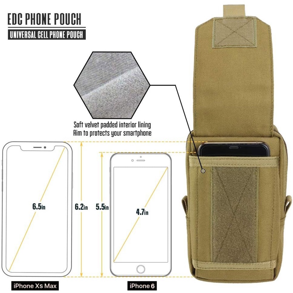 Tactical EDC Pouch Molle Utility Pouch Gadget Organizer Phone Holder Waist Pack
